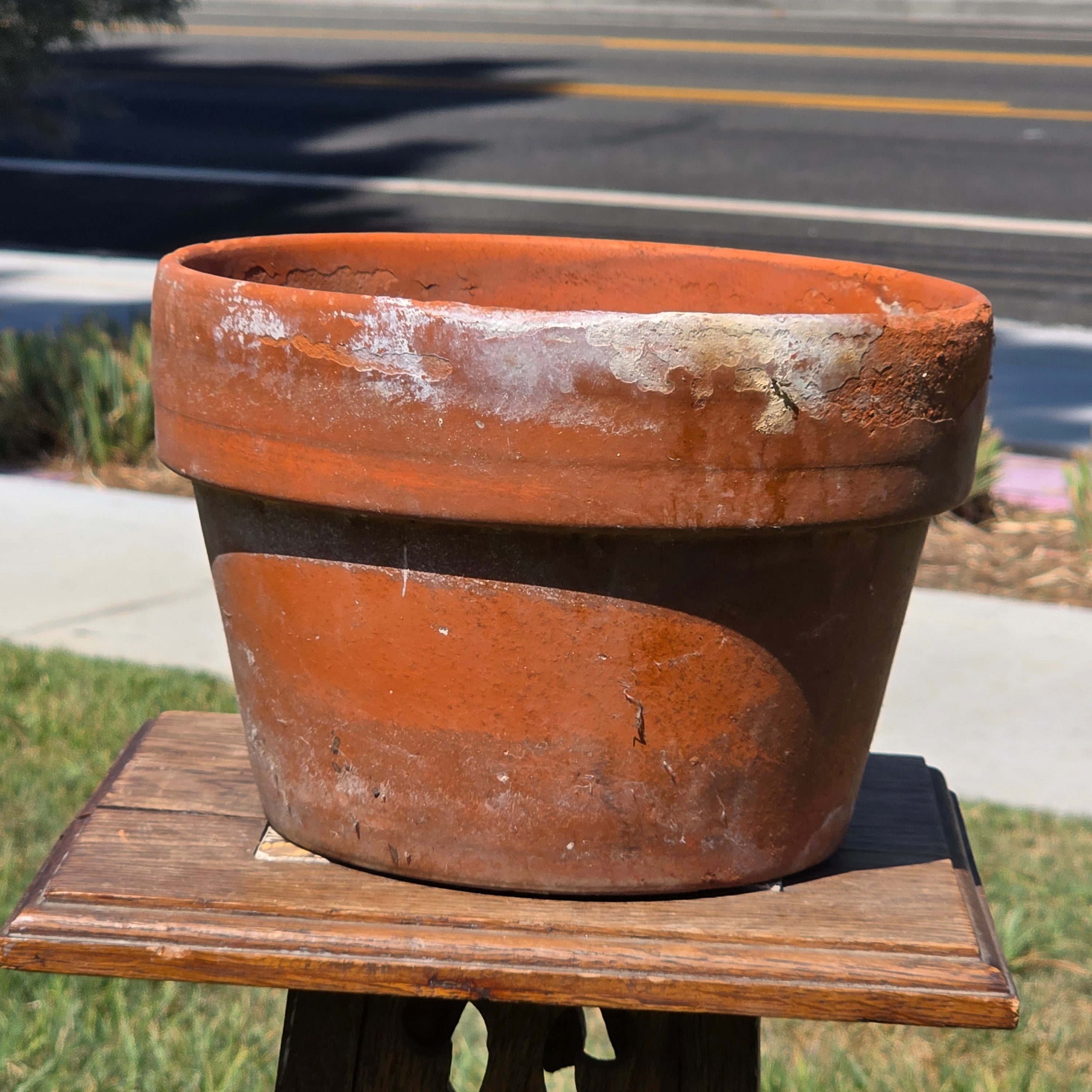 Vintage Terracotta Planter Clay Pot Standard Rim Aged Patina Garden Rustic 9.75"