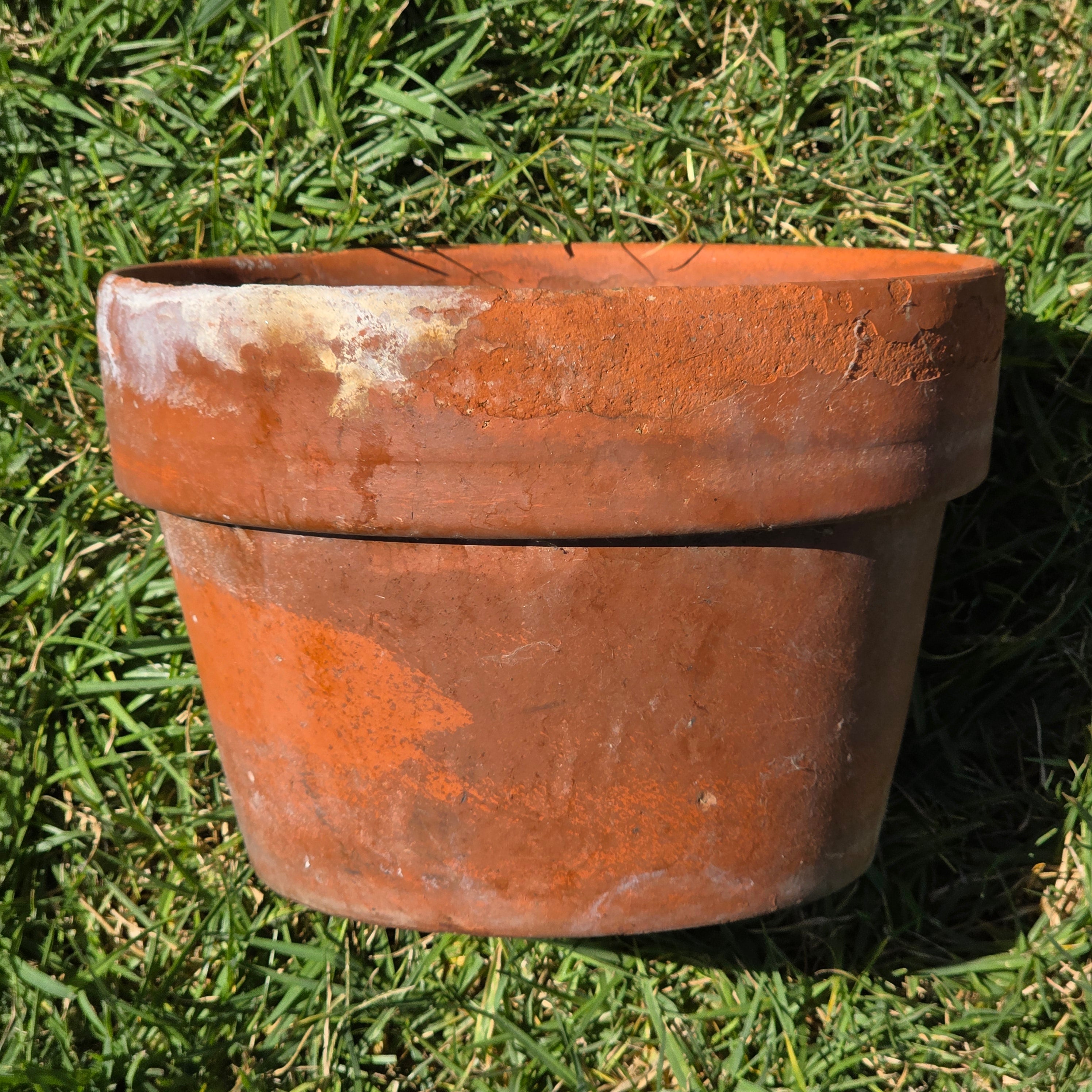 Vintage Terracotta Planter Clay Pot Standard Rim Aged Patina Garden Rustic 9.75"