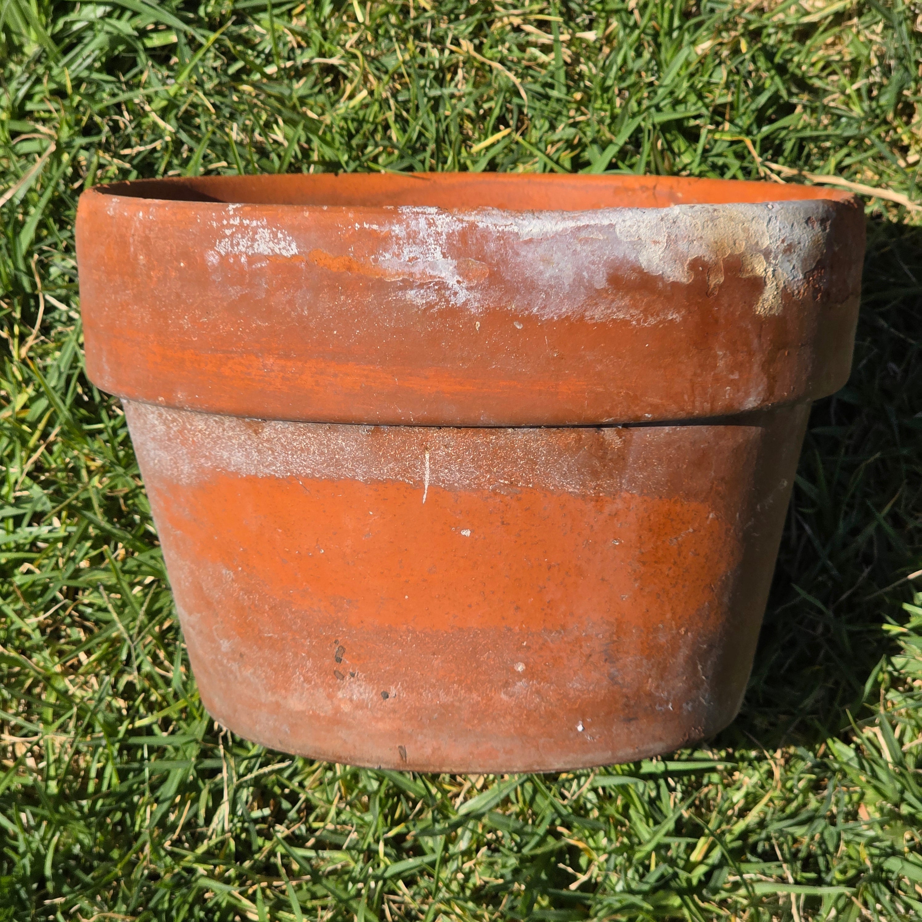 Vintage Terracotta Planter Clay Pot Standard Rim Aged Patina Garden Rustic 9.75"