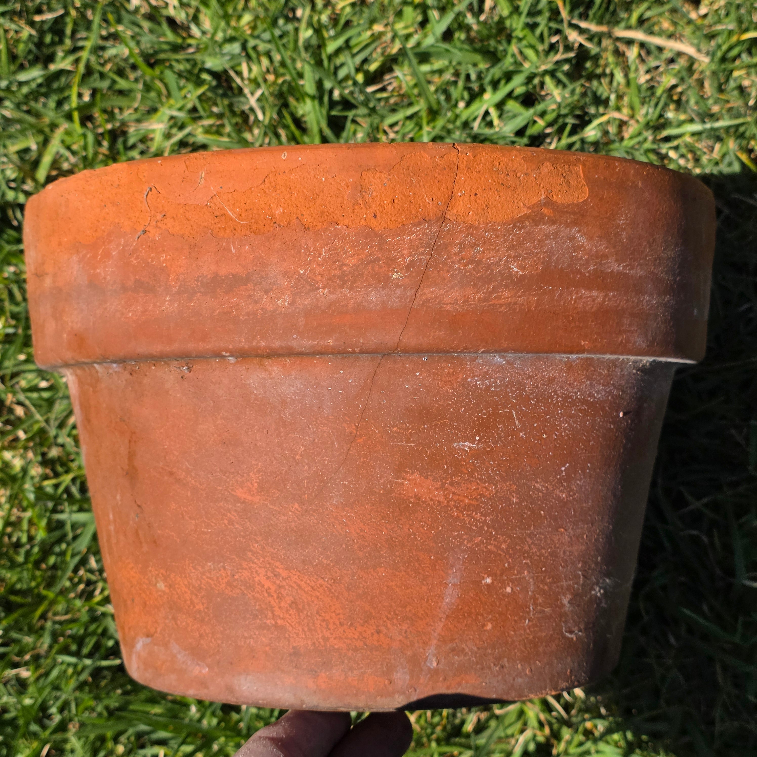 Vintage Terracotta Planter Clay Pot Standard Rim Aged Patina Garden Rustic 9.75"