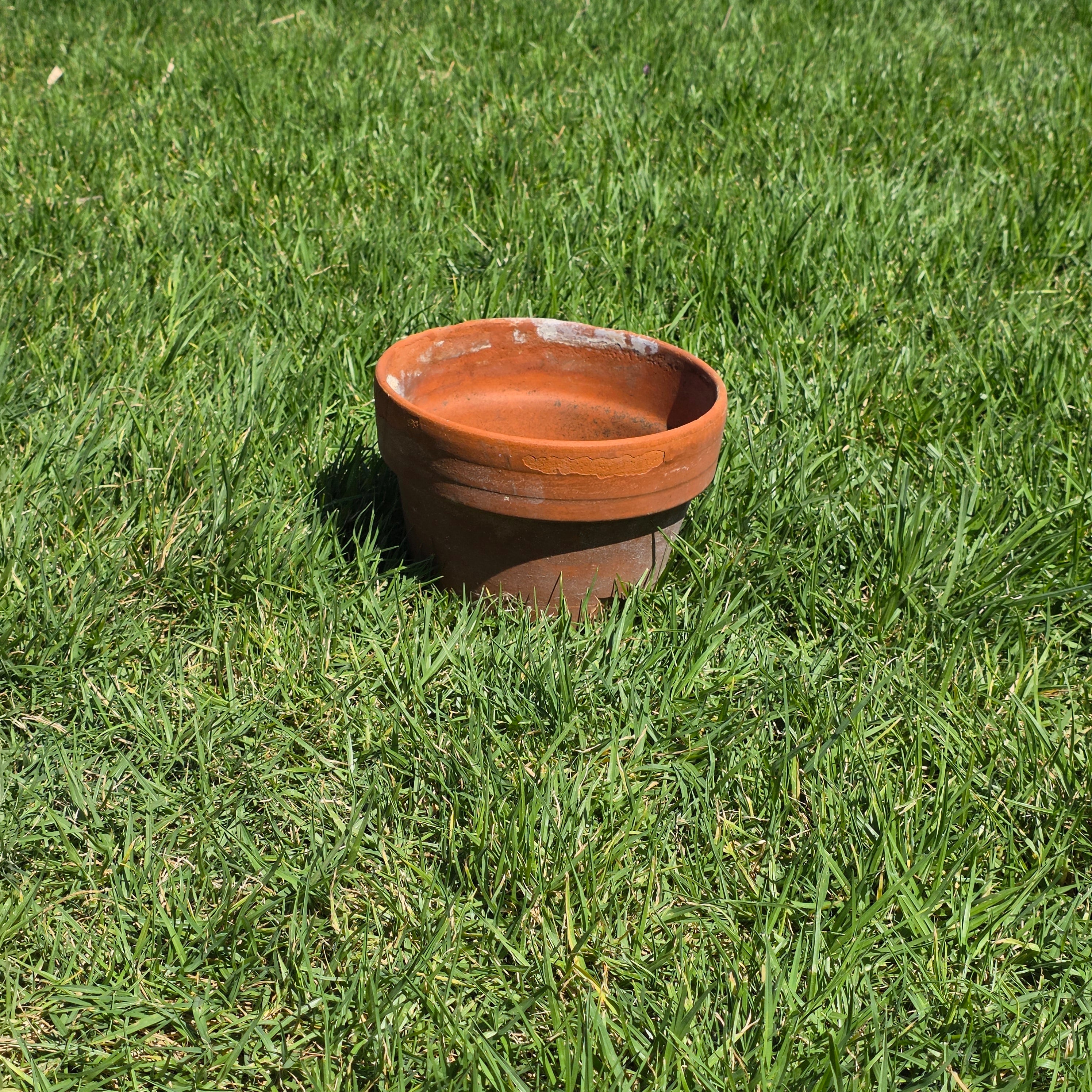 Vintage Terracotta Planter Clay Pot Standard Rim Aged Patina Garden Rustic 9.75"
