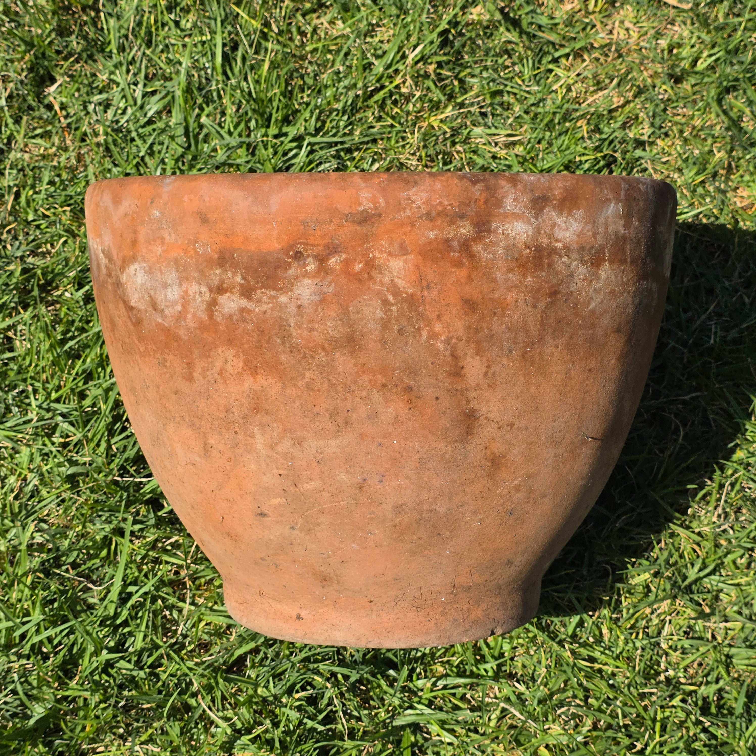 Vintage Terracotta Planter Pot Large 14" Rustic Weathered Clay Garden Flower