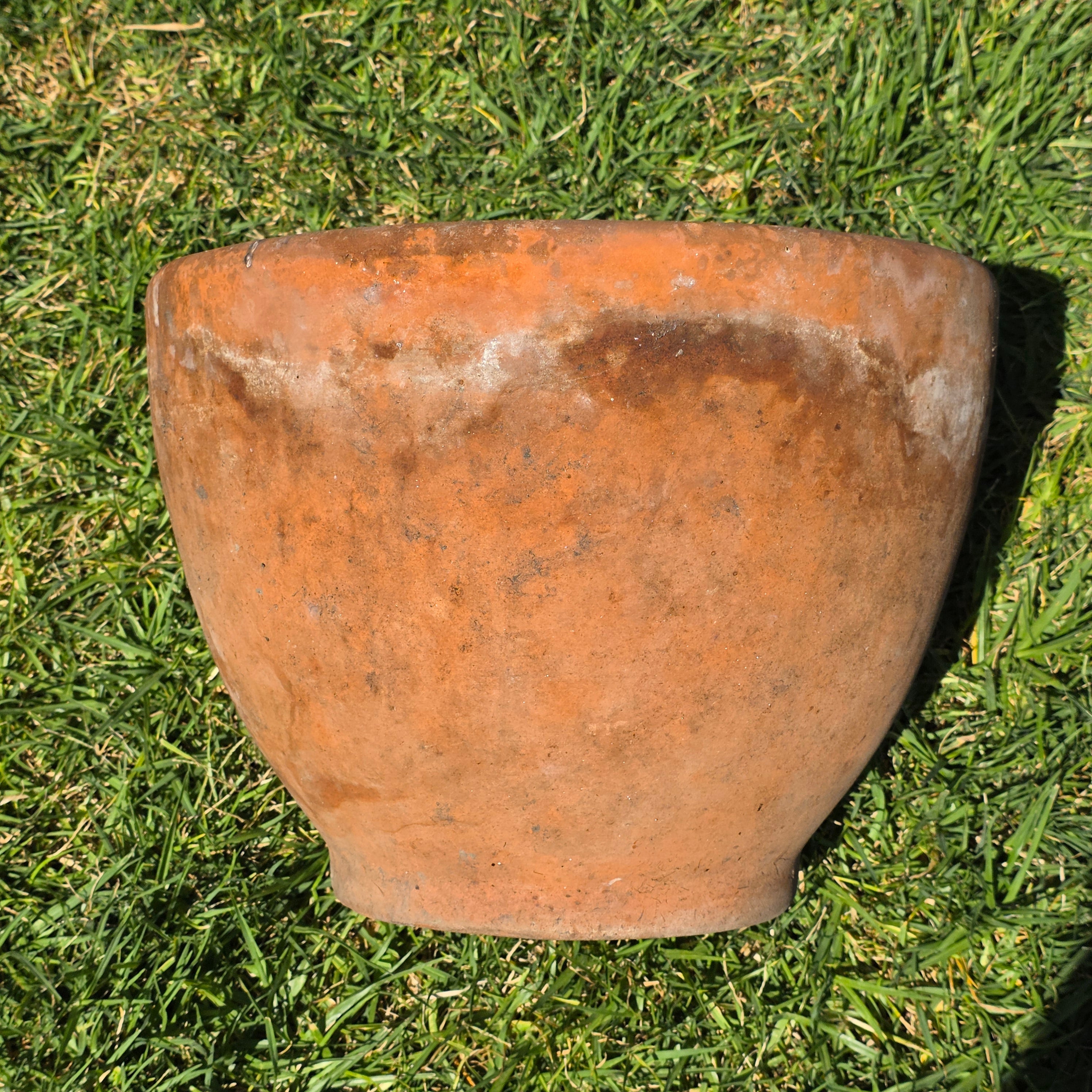 Vintage Terracotta Planter Pot Large 14" Rustic Weathered Clay Garden Flower