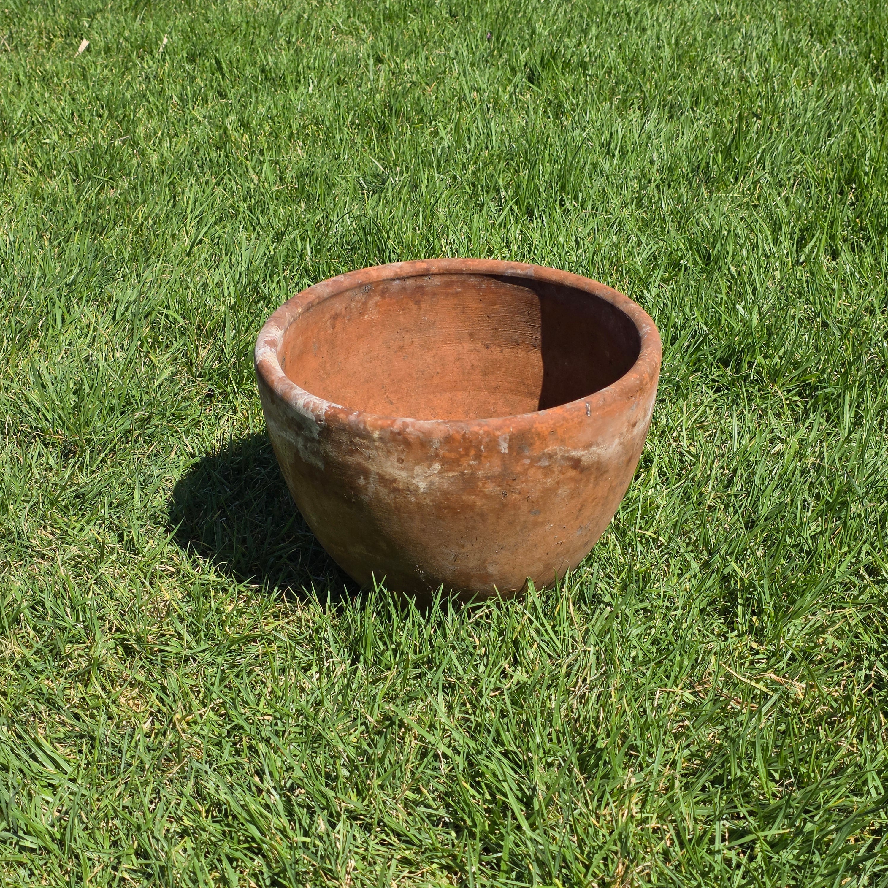 Vintage Terracotta Planter Pot Large 14" Rustic Weathered Clay Garden Flower