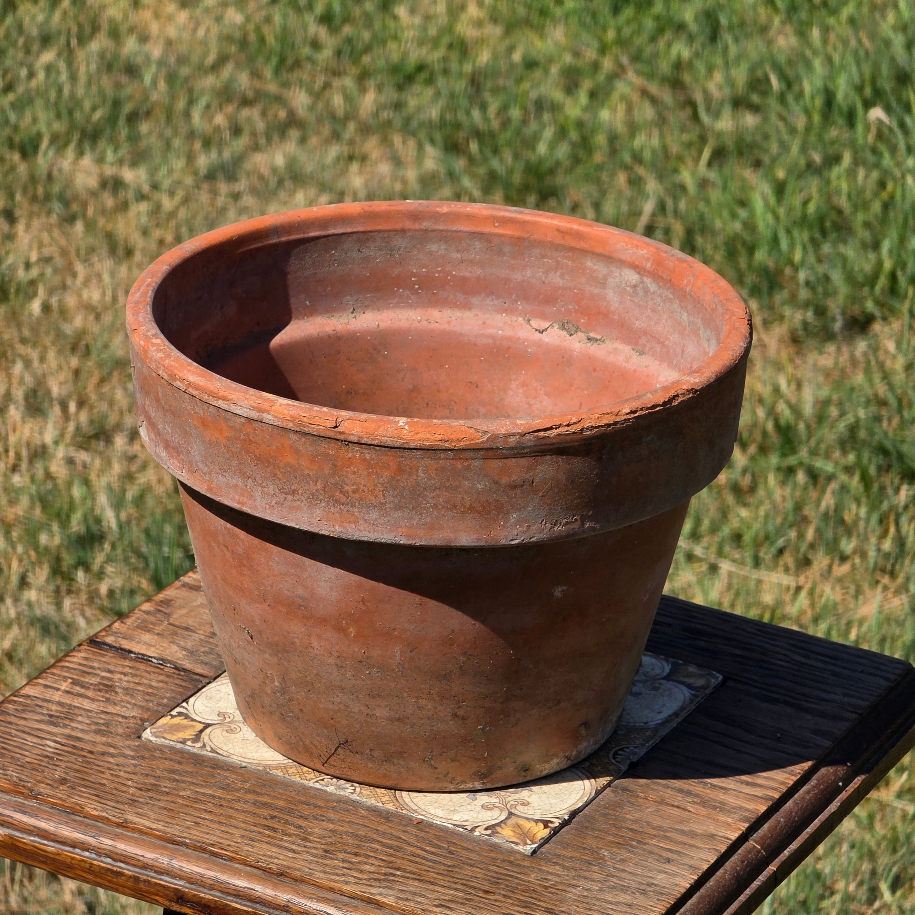 Vintage Vaserie Trevigiane Terracotta Planter 8.5" Italy Clay Pot Garden Patina