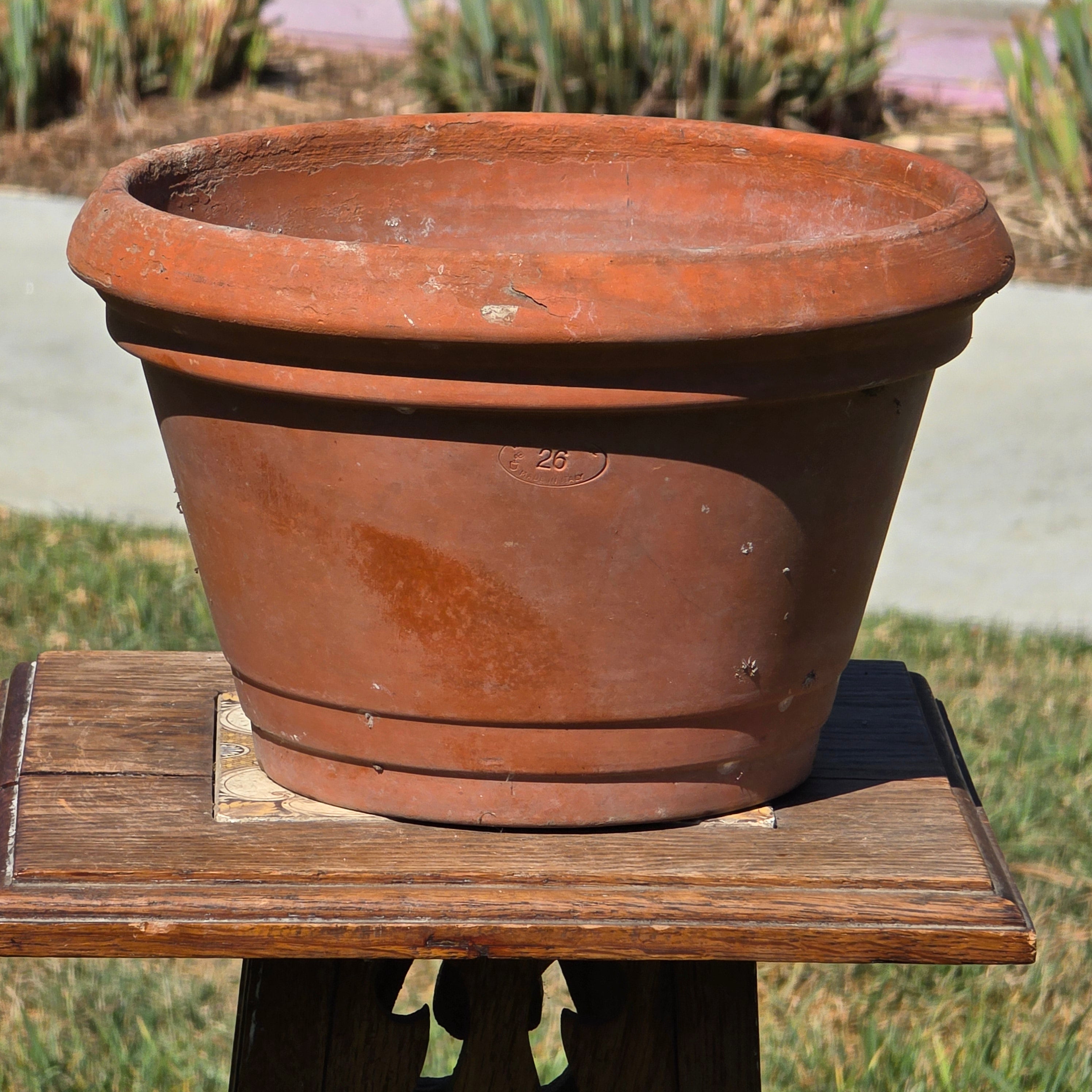 Vintage Vaserie Trevigiane Terracotta Planter Pot Italy 10" Clay Garden Flower