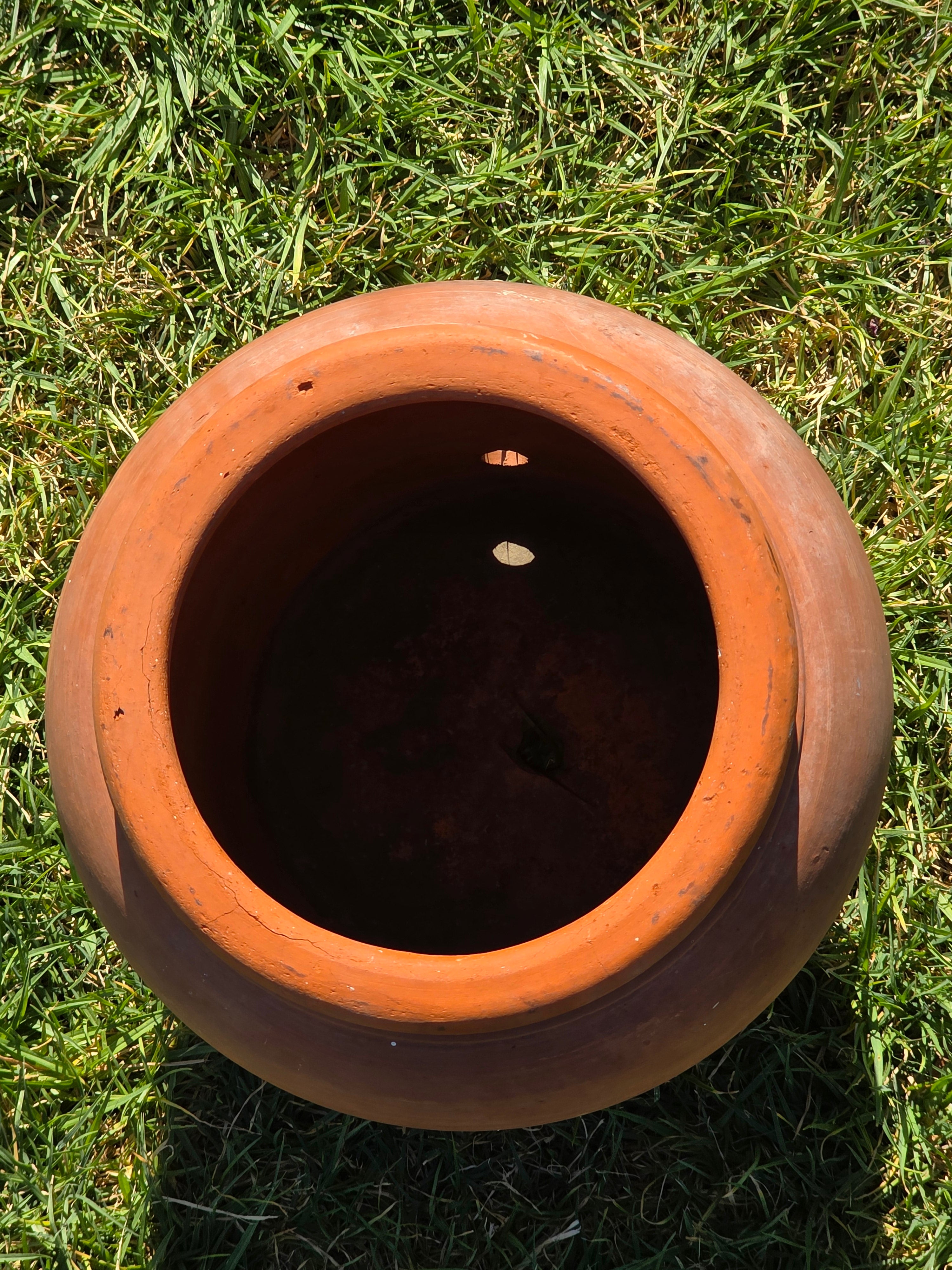 Antique JA Bauer Pottery Terracotta Water Jar Crock Los Angeles Clay Planter Pot