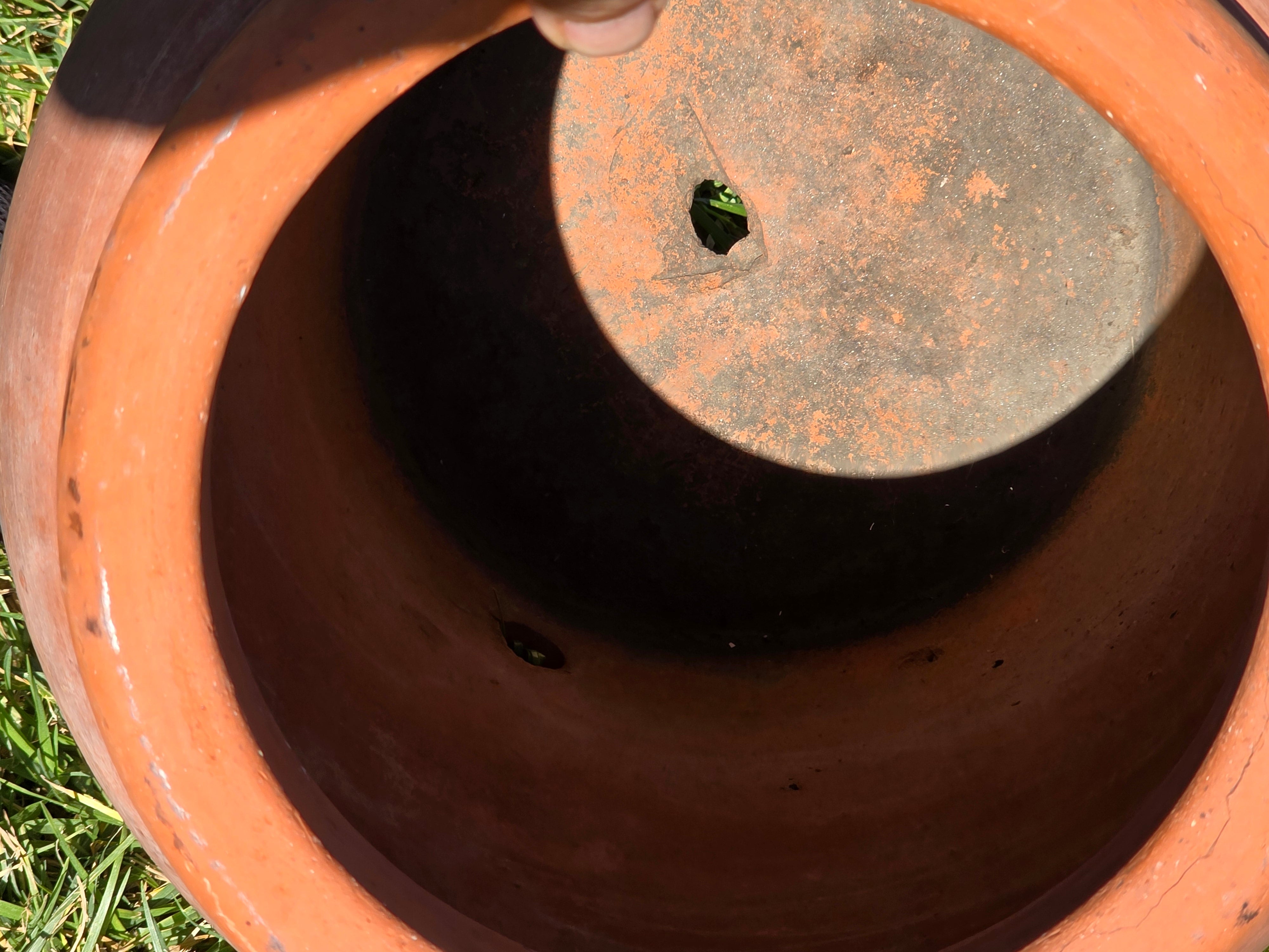 Antique JA Bauer Pottery Terracotta Water Jar Crock Los Angeles Clay Planter Pot