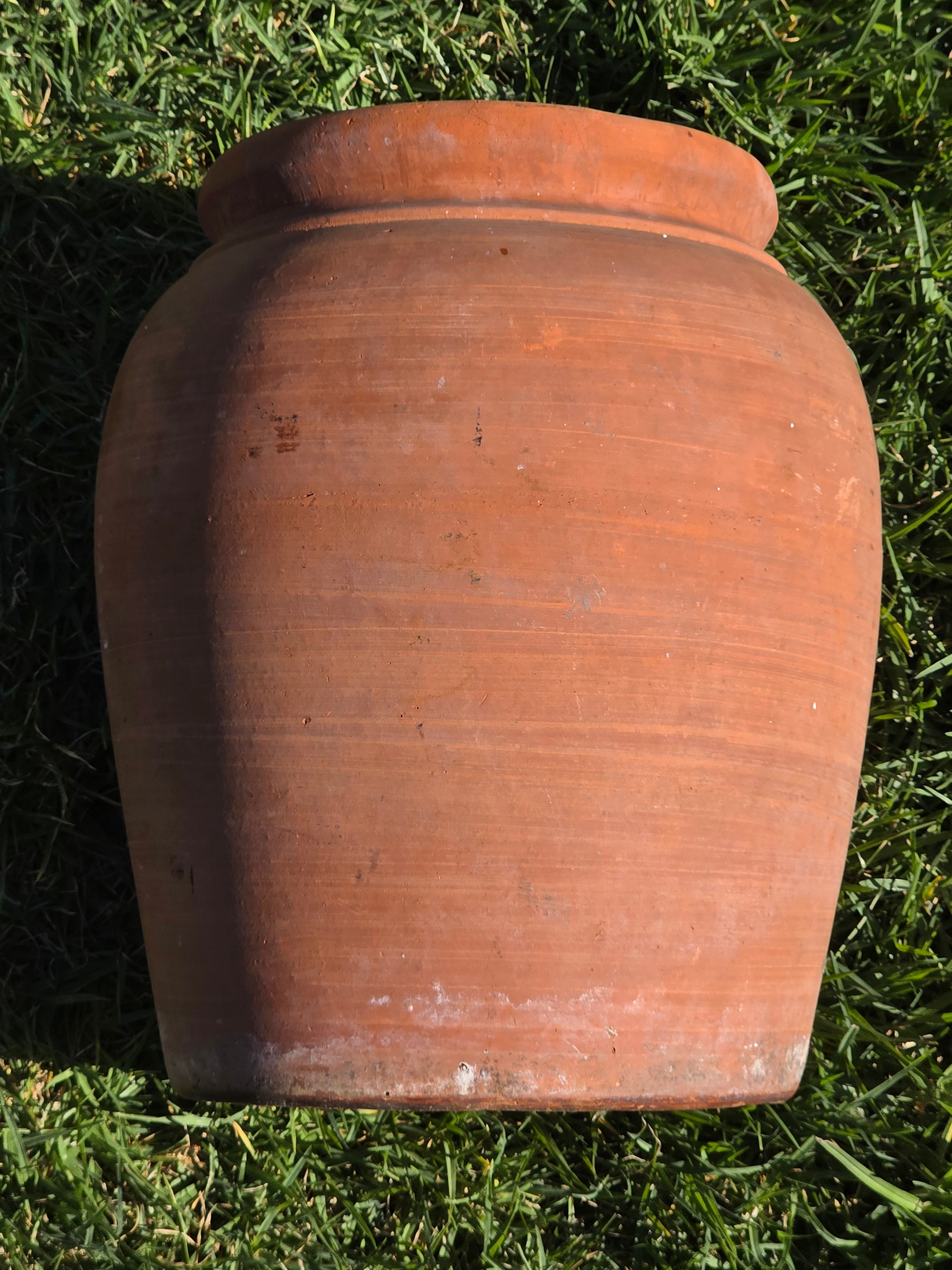 Antique JA Bauer Pottery Terracotta Water Jar Crock Los Angeles Clay Planter Pot