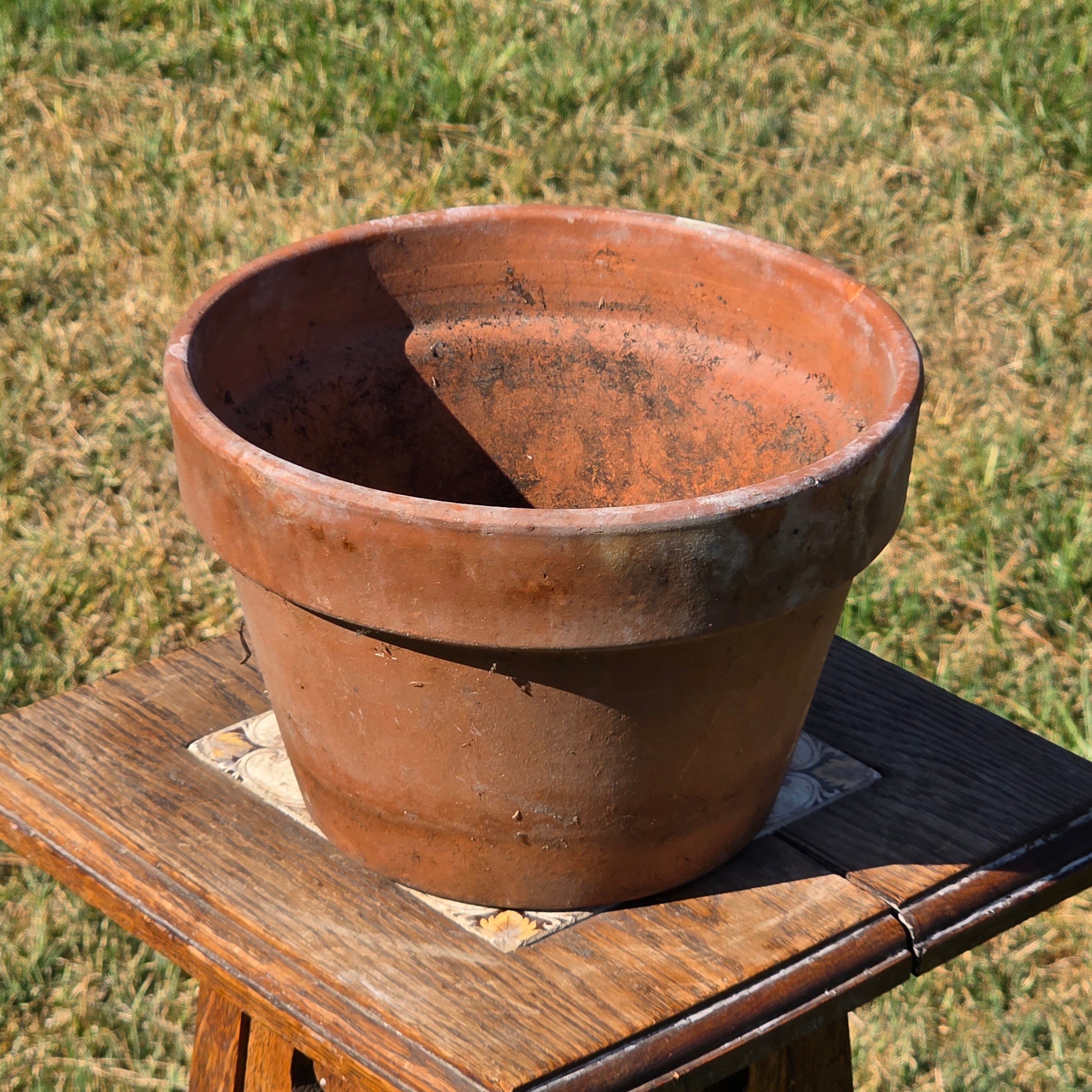 Vintage Terracotta Planter Clay Flower Pot Garden Patina Italy Style 8.5"