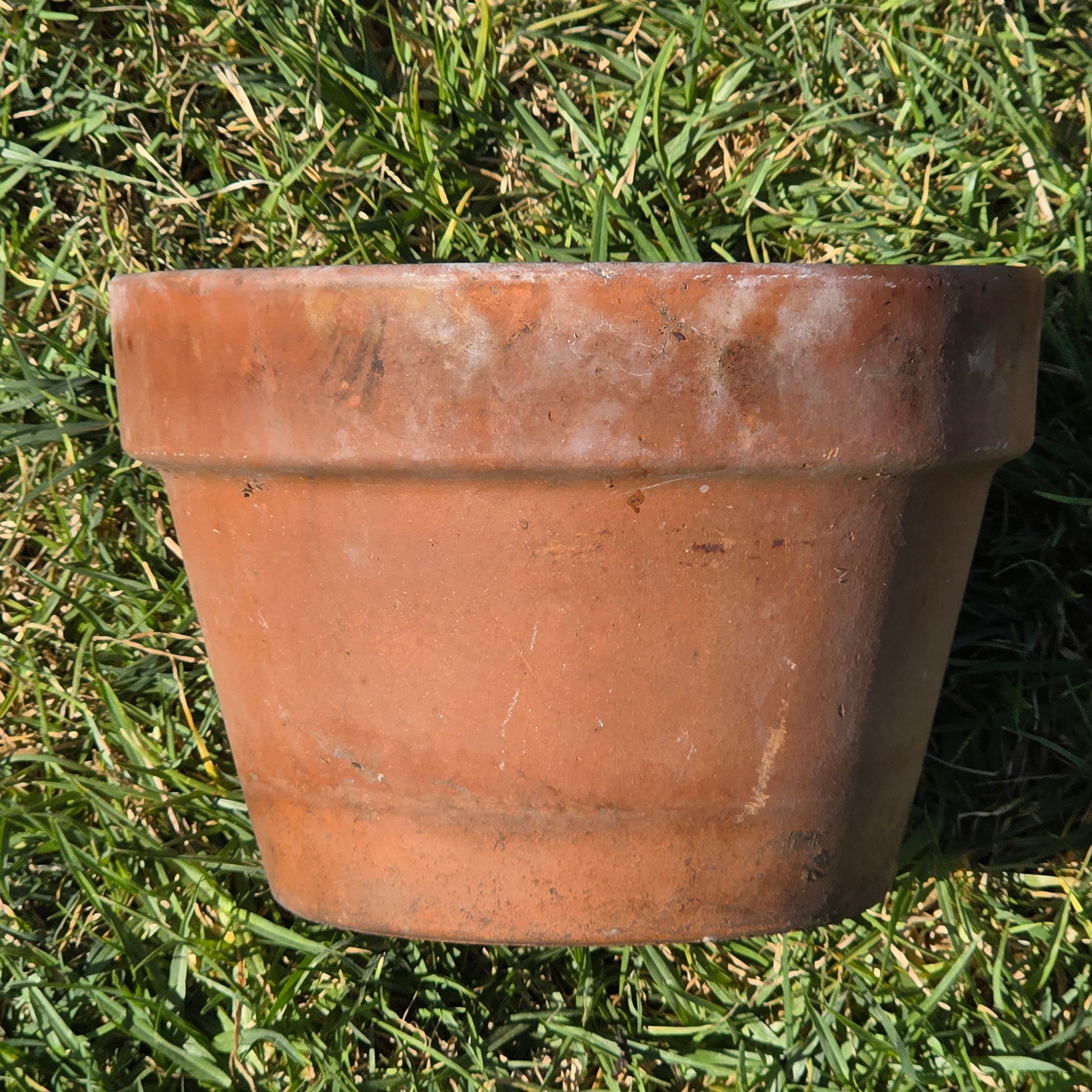 Vintage Terracotta Planter Clay Flower Pot Garden Patina Italy Style 8.5"