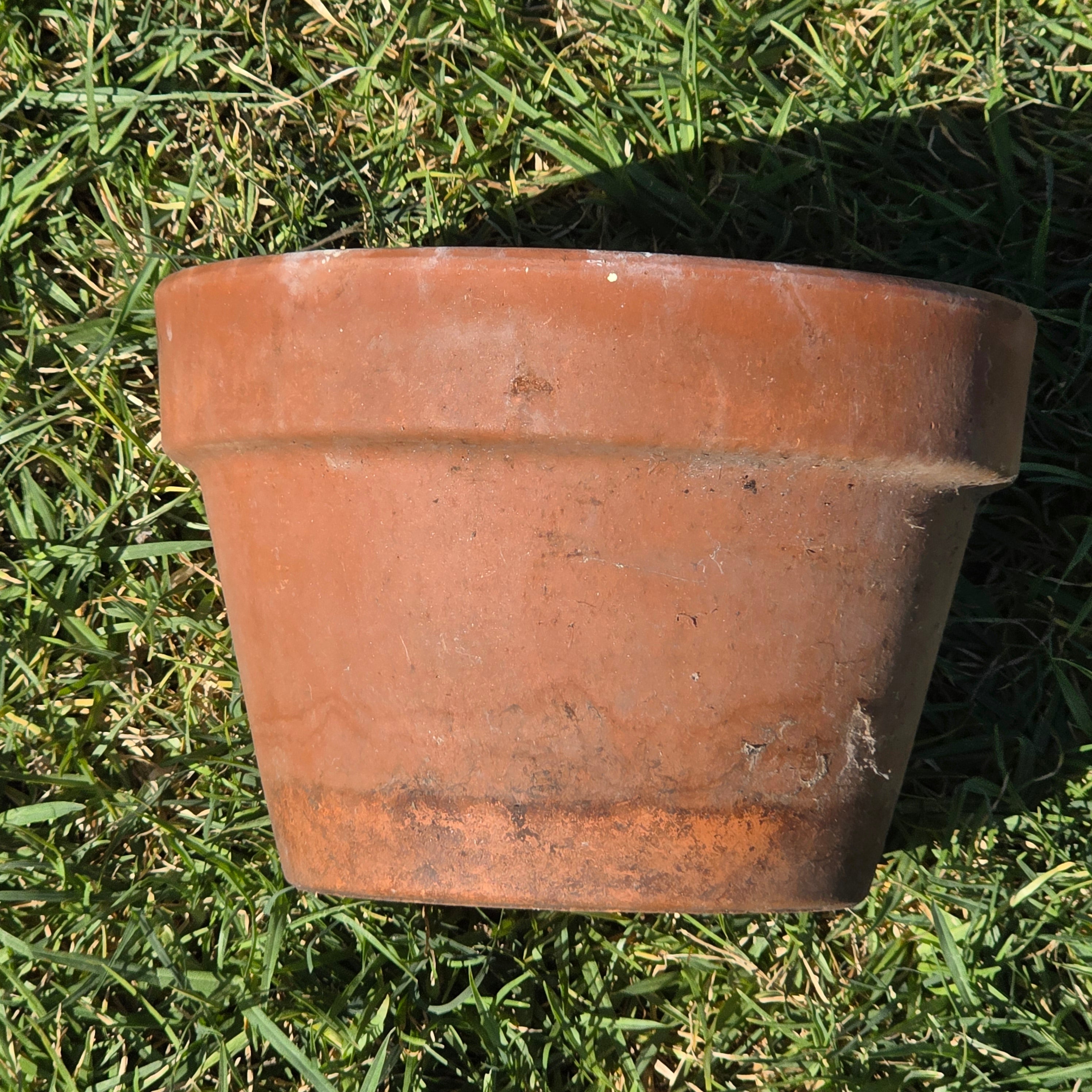 Vintage Terracotta Planter Clay Flower Pot Garden Patina Italy Style 8.5"