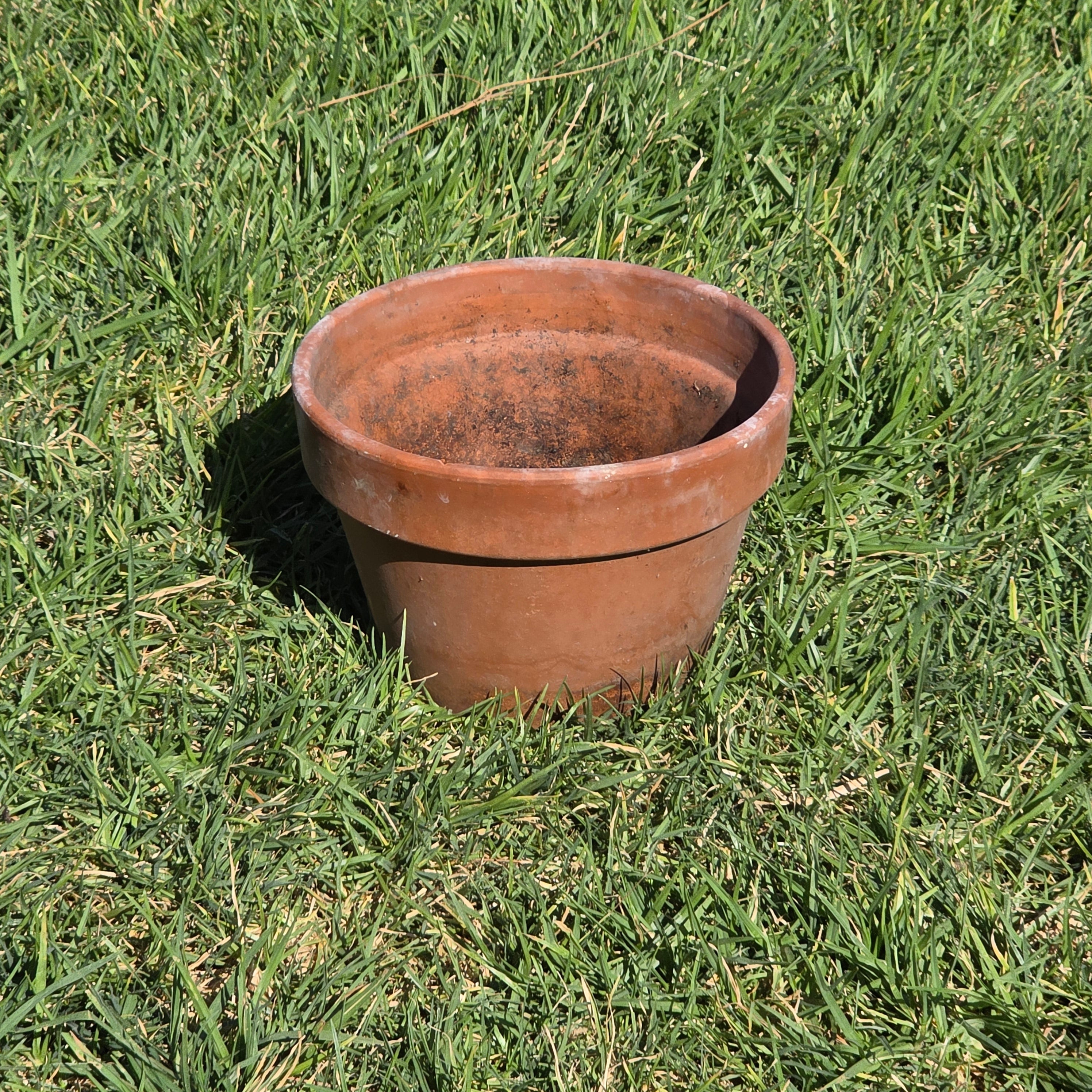 Vintage Terracotta Planter Clay Flower Pot Garden Patina Italy Style 8.5"