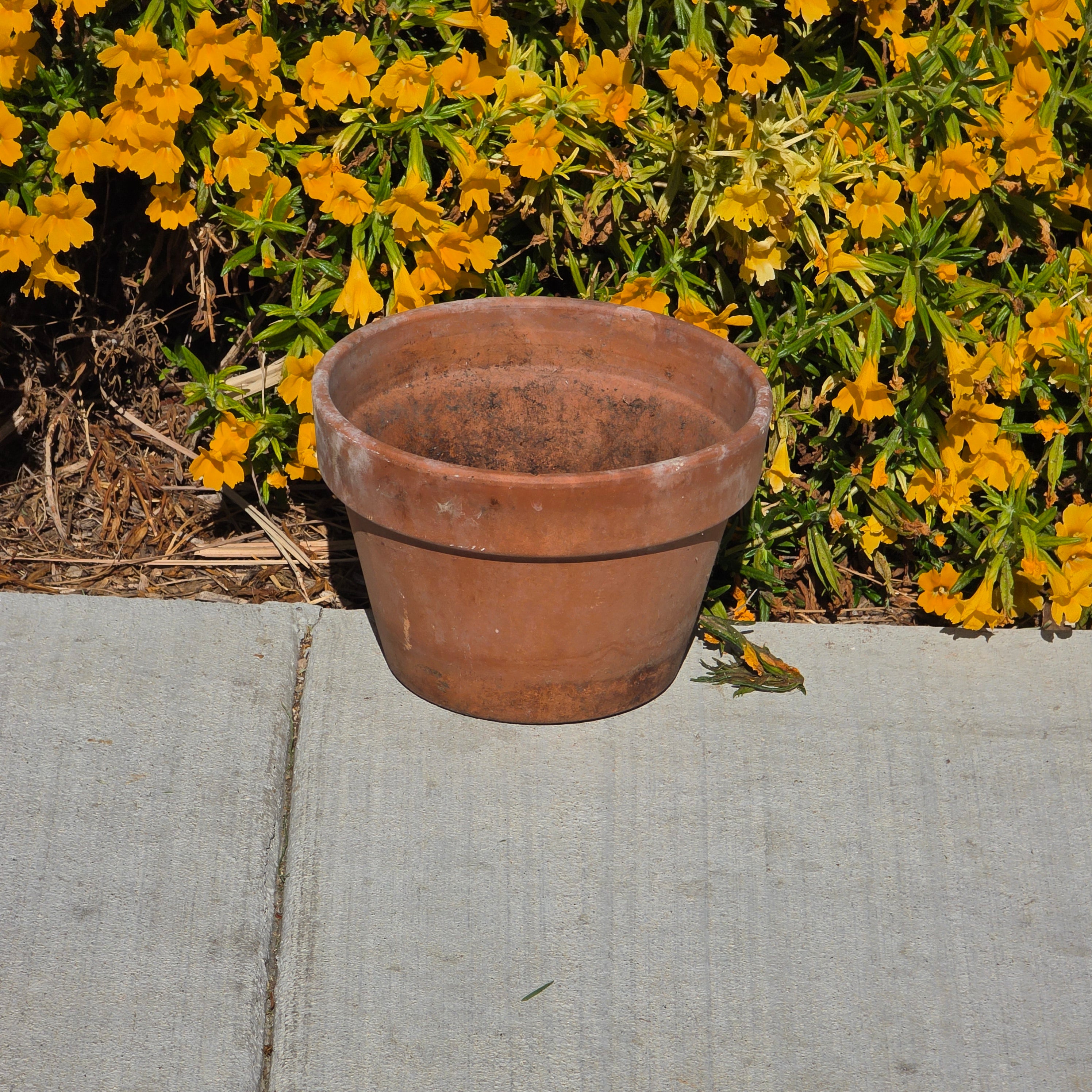 Vintage Terracotta Planter Clay Flower Pot Garden Patina Italy Style 8.5"