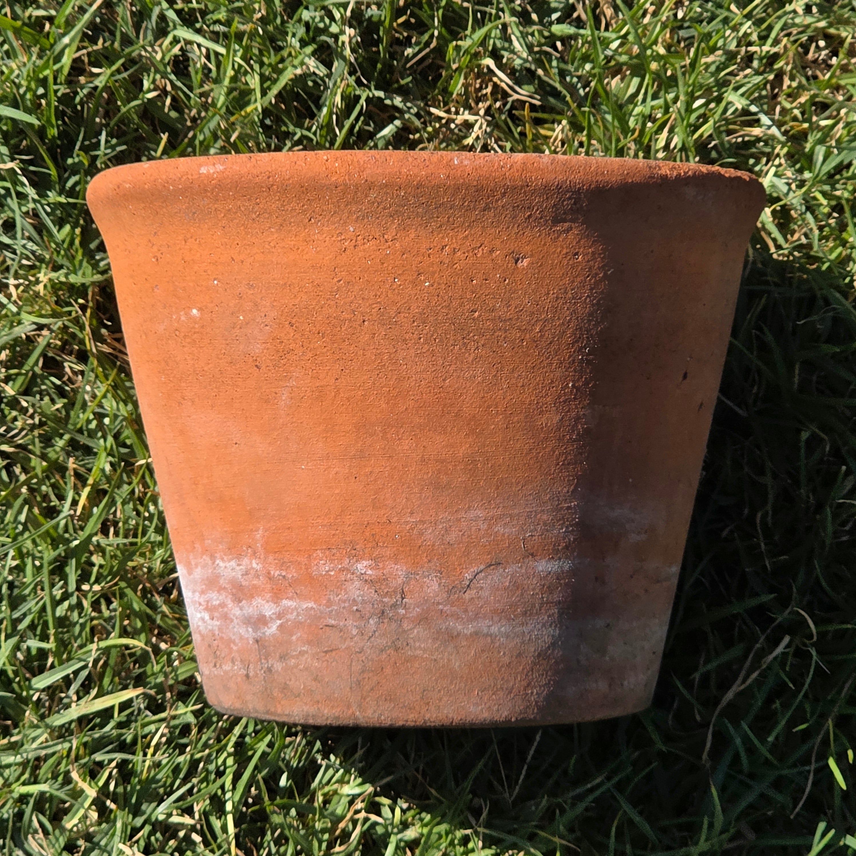 Vintage Terracotta Plant Pot 8.5" Rustic Clay Planter Aged Patina Flower Garden