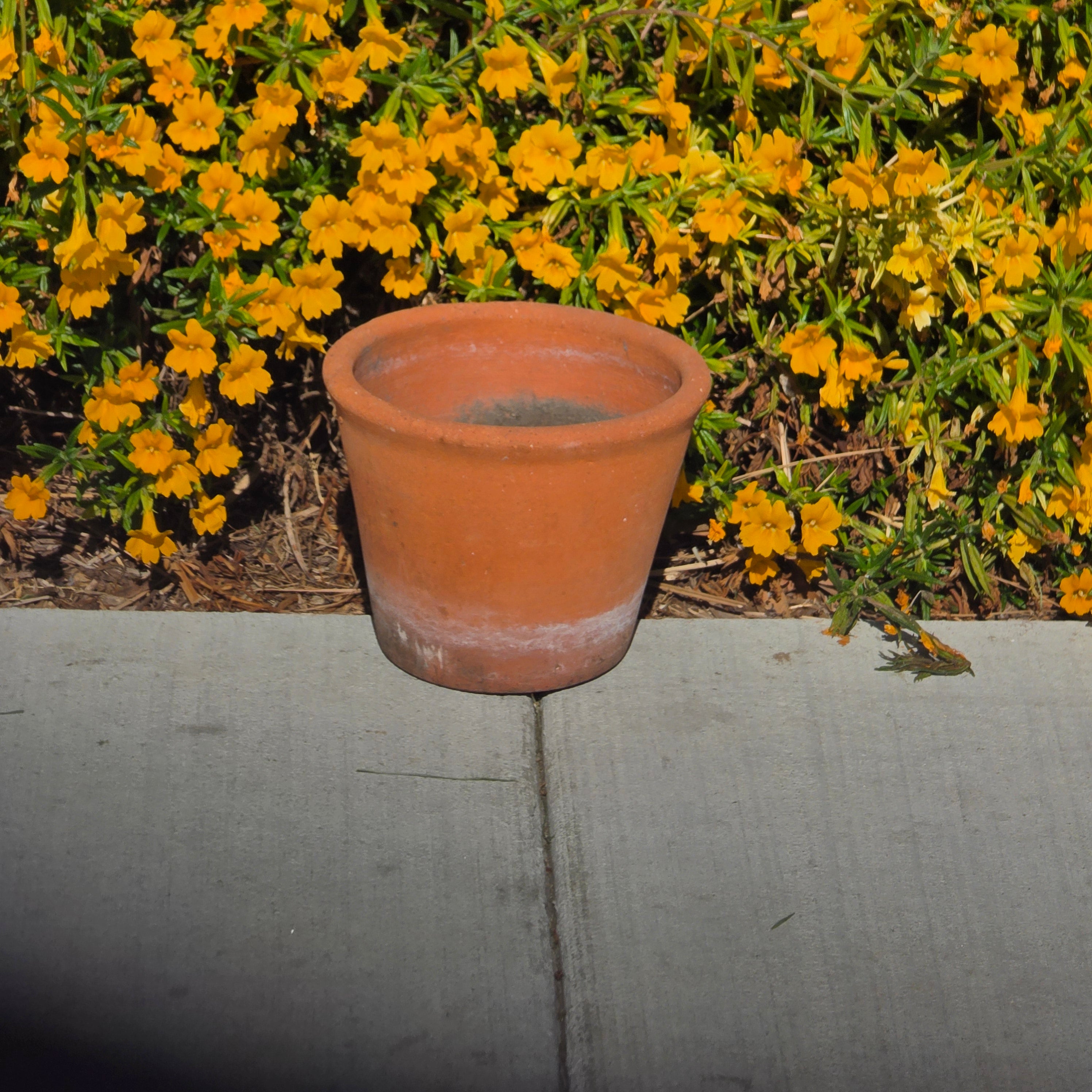 Vintage Terracotta Plant Pot 8.5" Rustic Clay Planter Aged Patina Flower Garden
