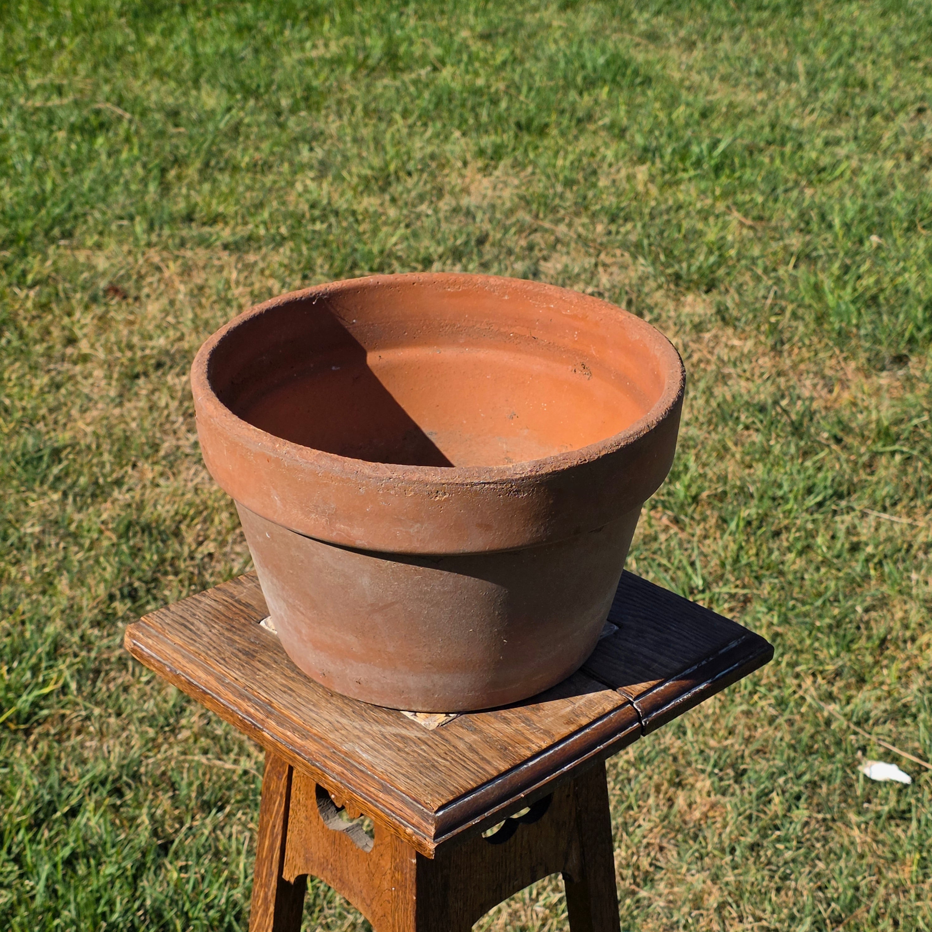 Vintage Terracotta Plant Pot 10.75" Italian Style Clay Planter Aged Patina