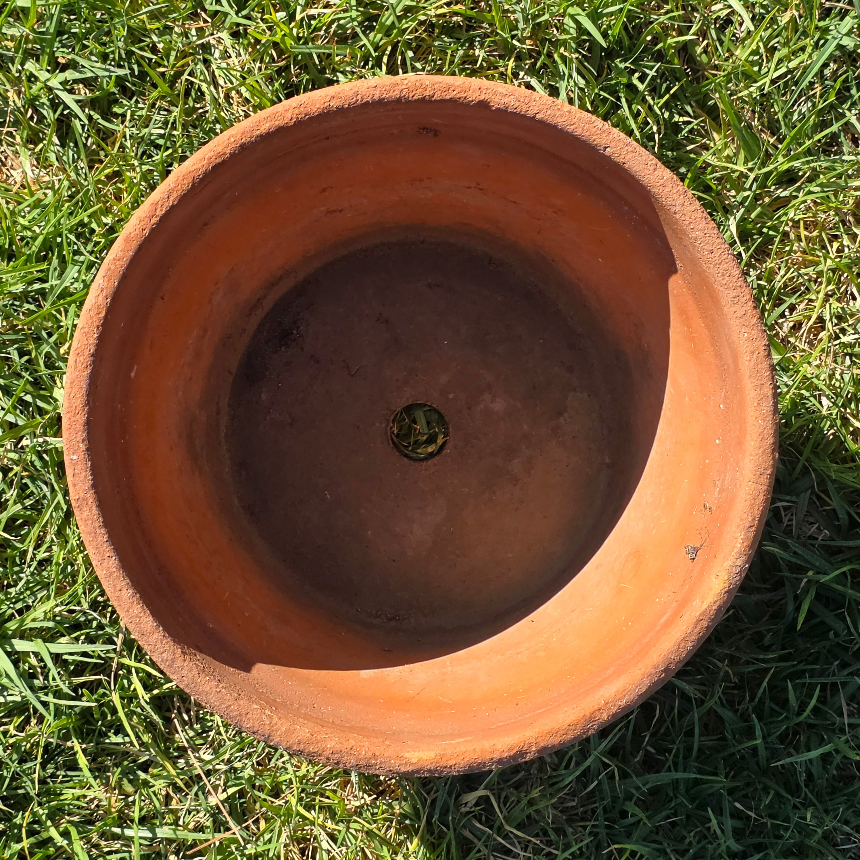 Vintage Terracotta Plant Pot 10.75" Italian Style Clay Planter Aged Patina