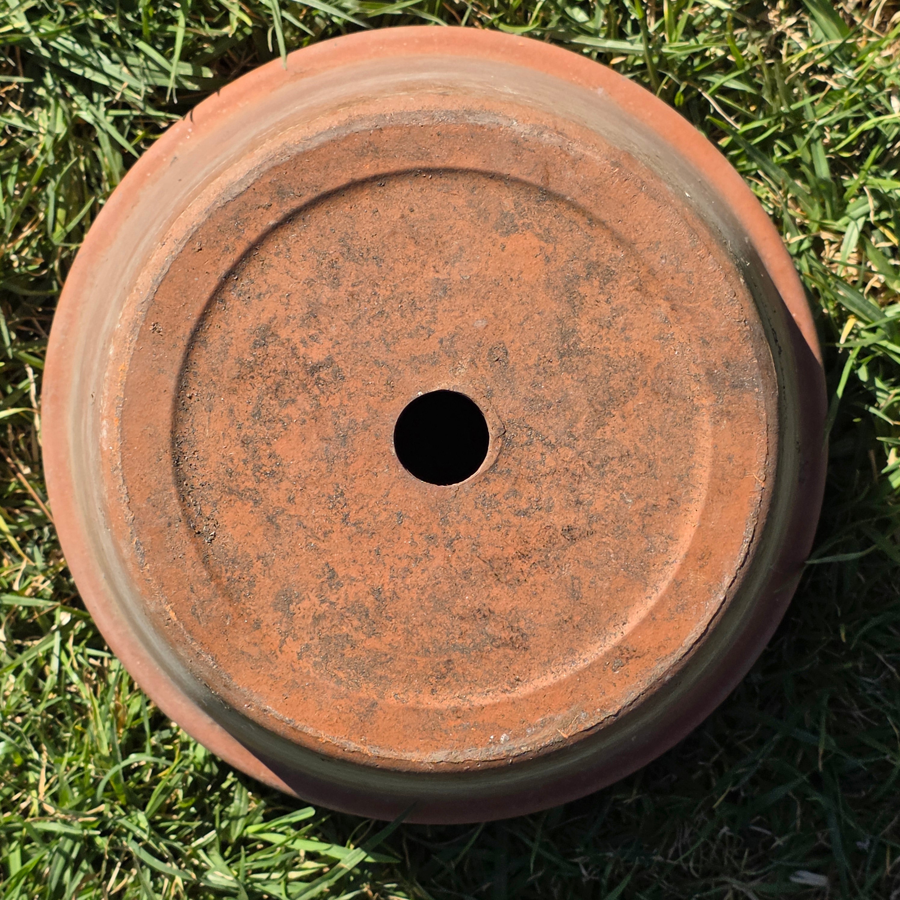Vintage Terracotta Plant Pot 10.75" Italian Style Clay Planter Aged Patina