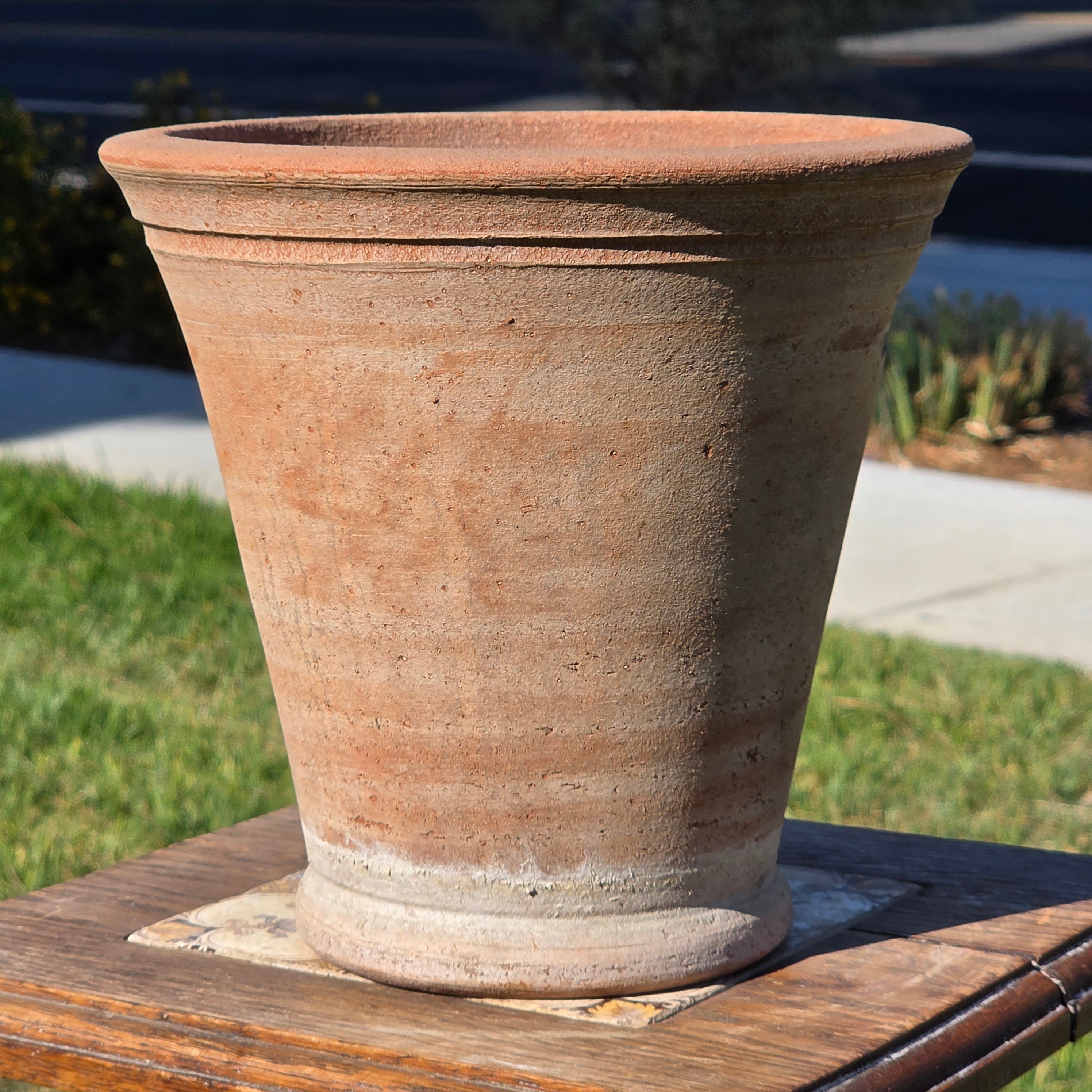 Vintage DI-MA Impruneta Italian Terracotta Planter Pot Wire Basket Tuscan Italy