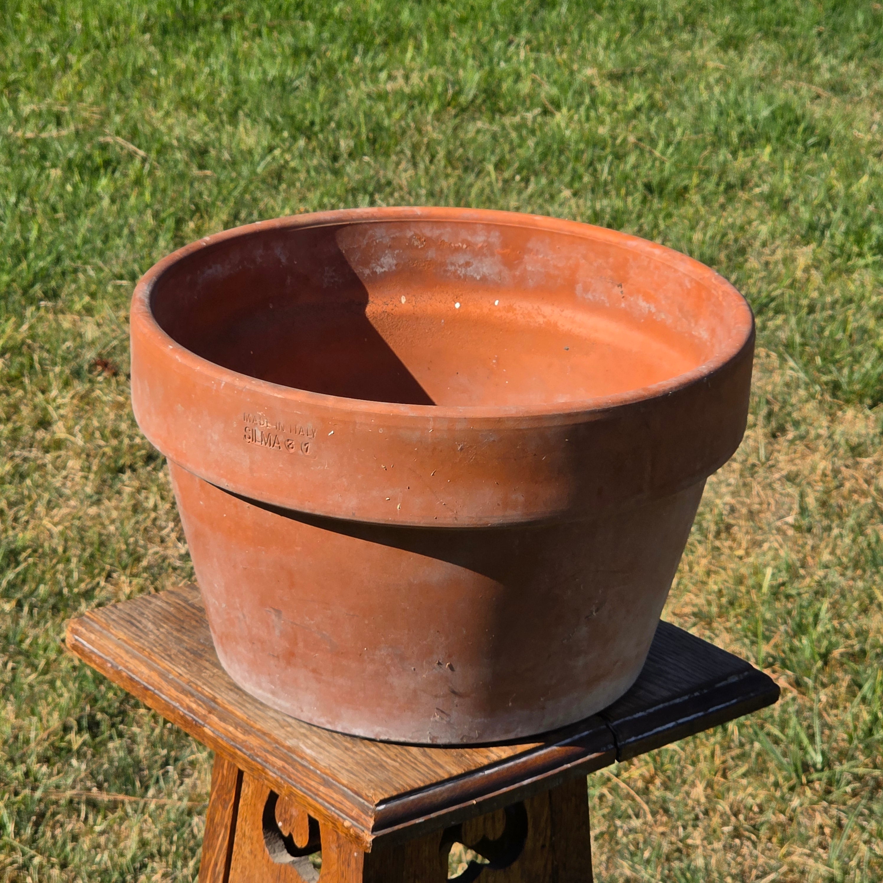 Vintage SILMA Italy Terracotta Planter Pot Large Clay Flower Terrine Garden 12"