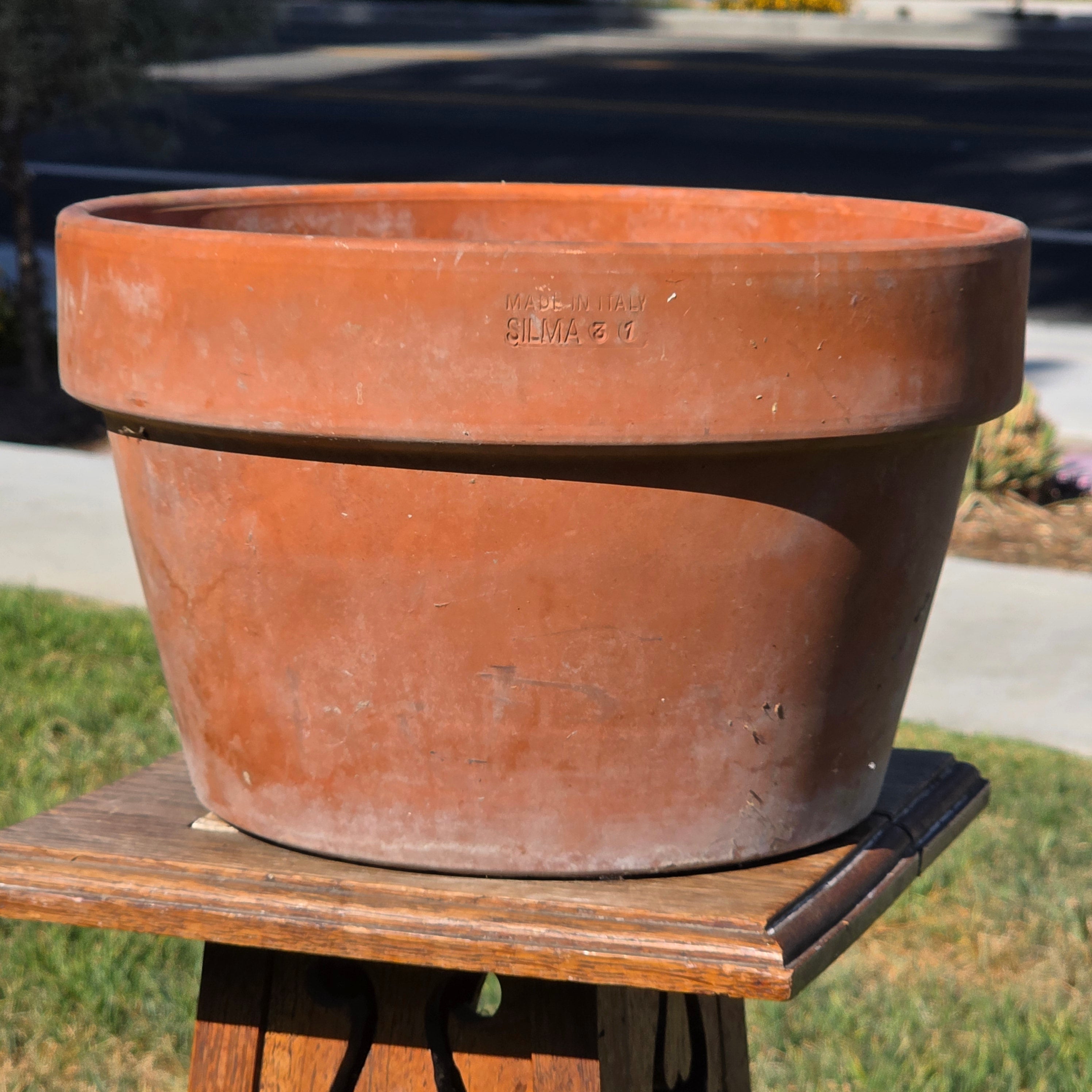 Vintage SILMA Italy Terracotta Planter Pot Large Clay Flower Terrine Garden 12"