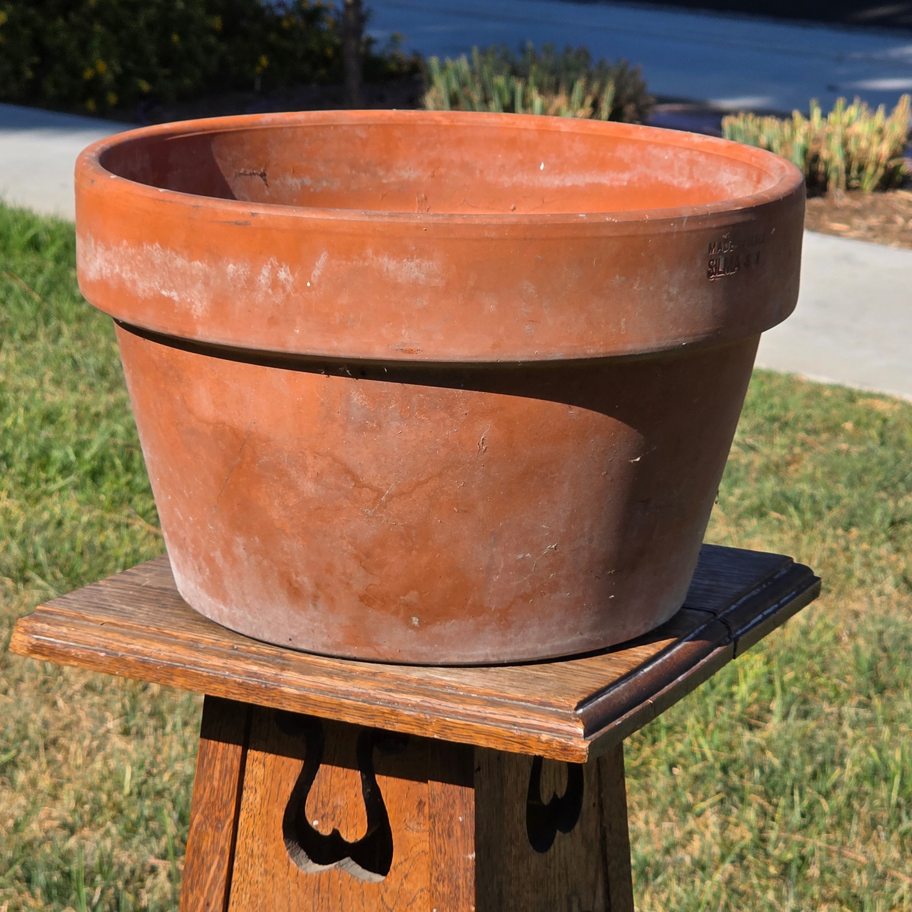 Vintage SILMA Italy Terracotta Planter Pot Large Clay Flower Terrine Garden 12"