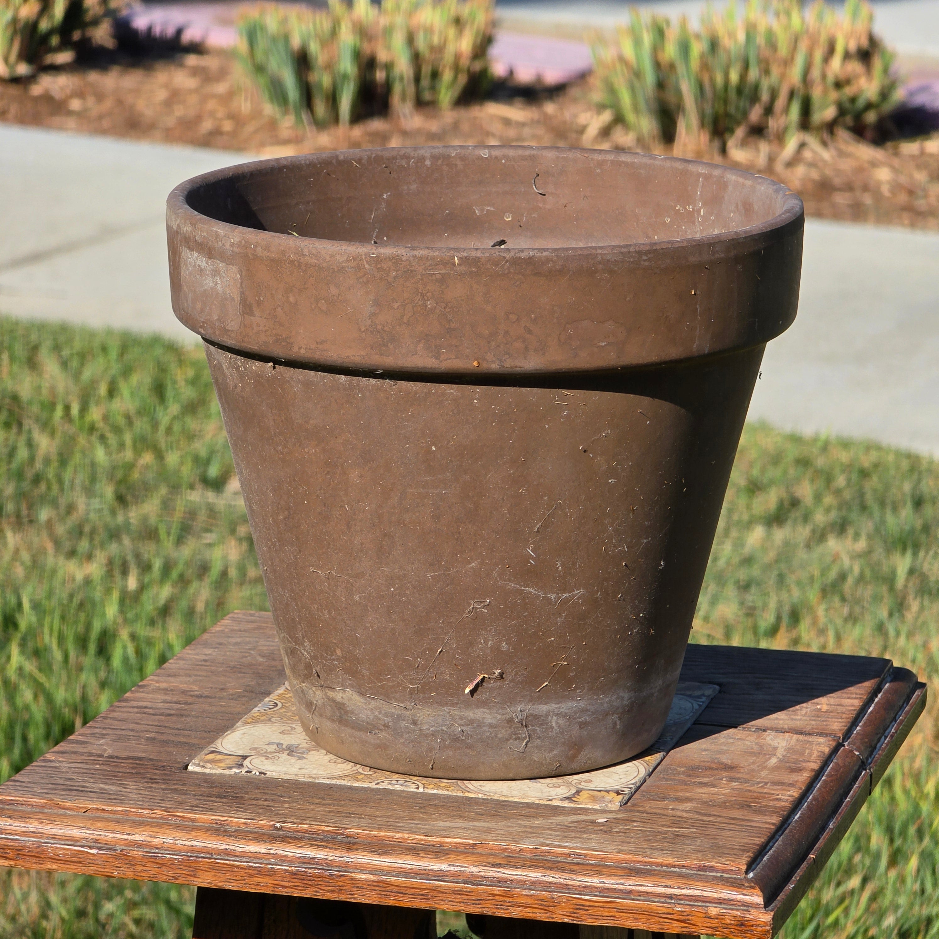 Vintage Terracotta Planter Pot Brown Clay Flower Garden Standard Rim 8.5"