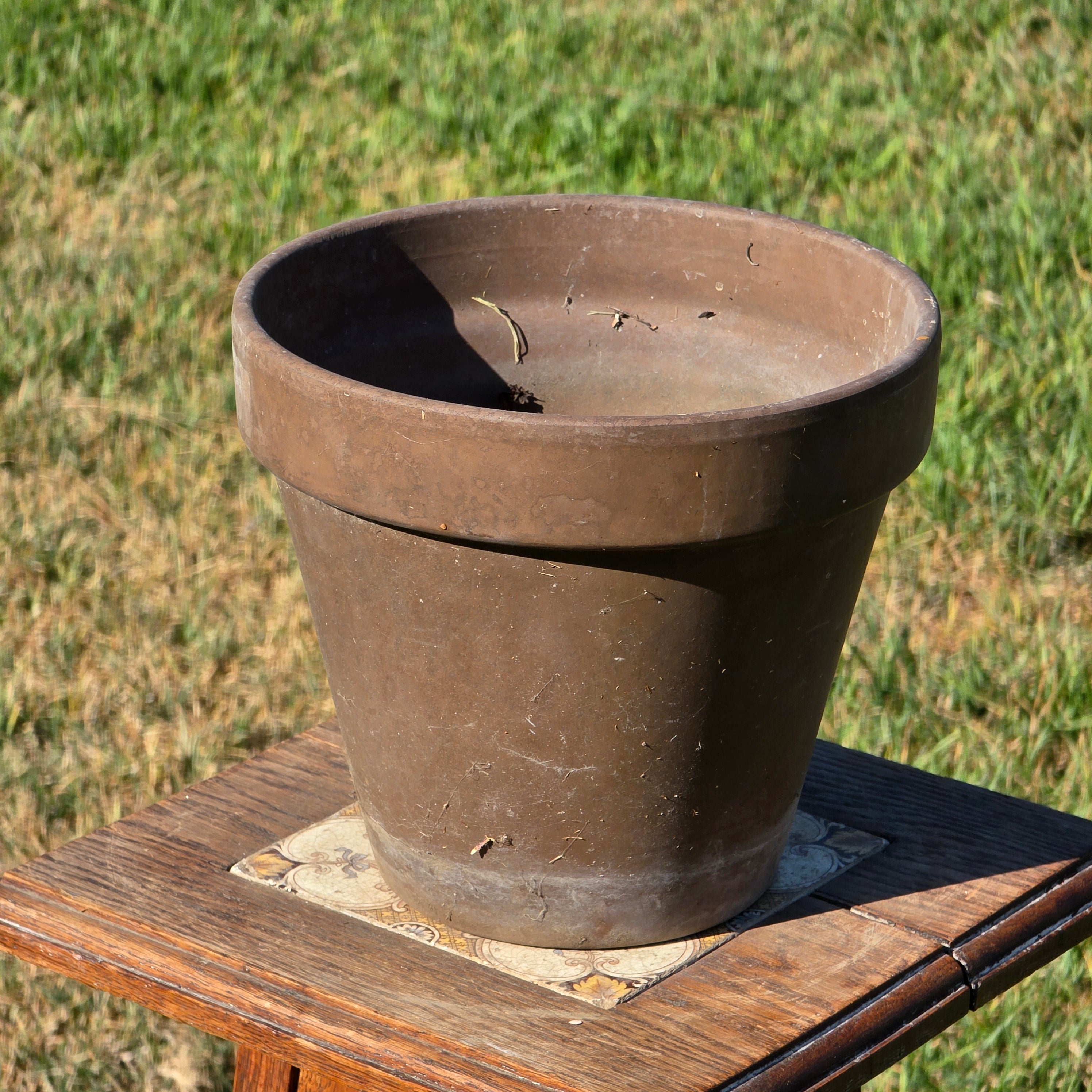 Vintage Terracotta Planter Pot Brown Clay Flower Garden Standard Rim 8.5"