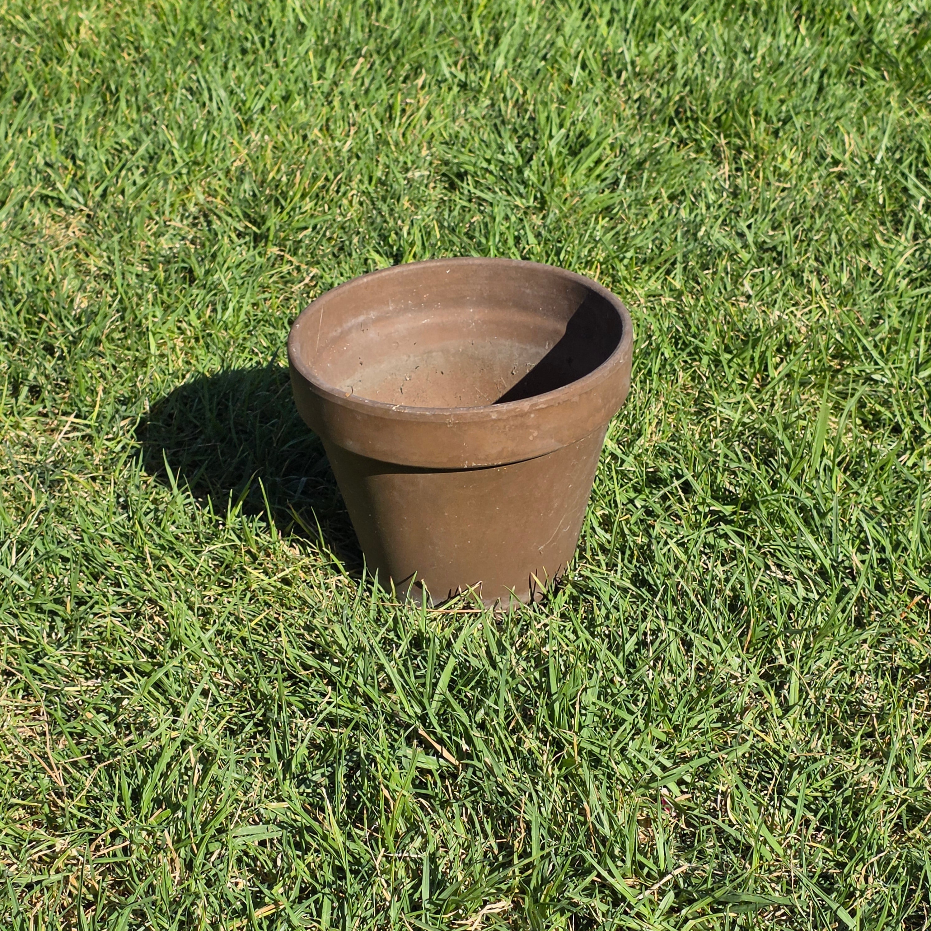Vintage Terracotta Planter Pot Brown Clay Flower Garden Standard Rim 8.5"