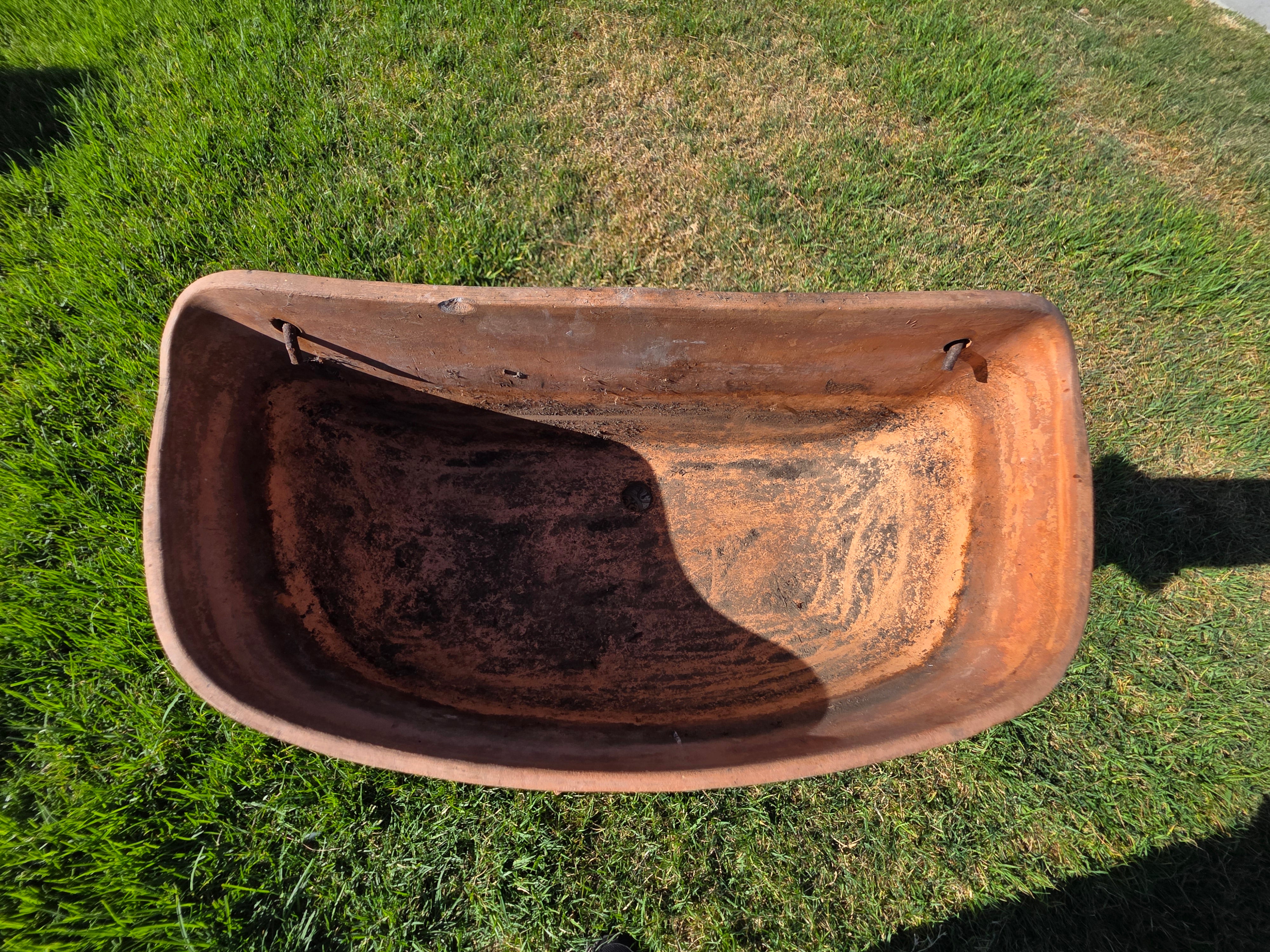 Vintage Italian Terracotta Wall Pocket Planter Hanging Clay Trough Shell 18"