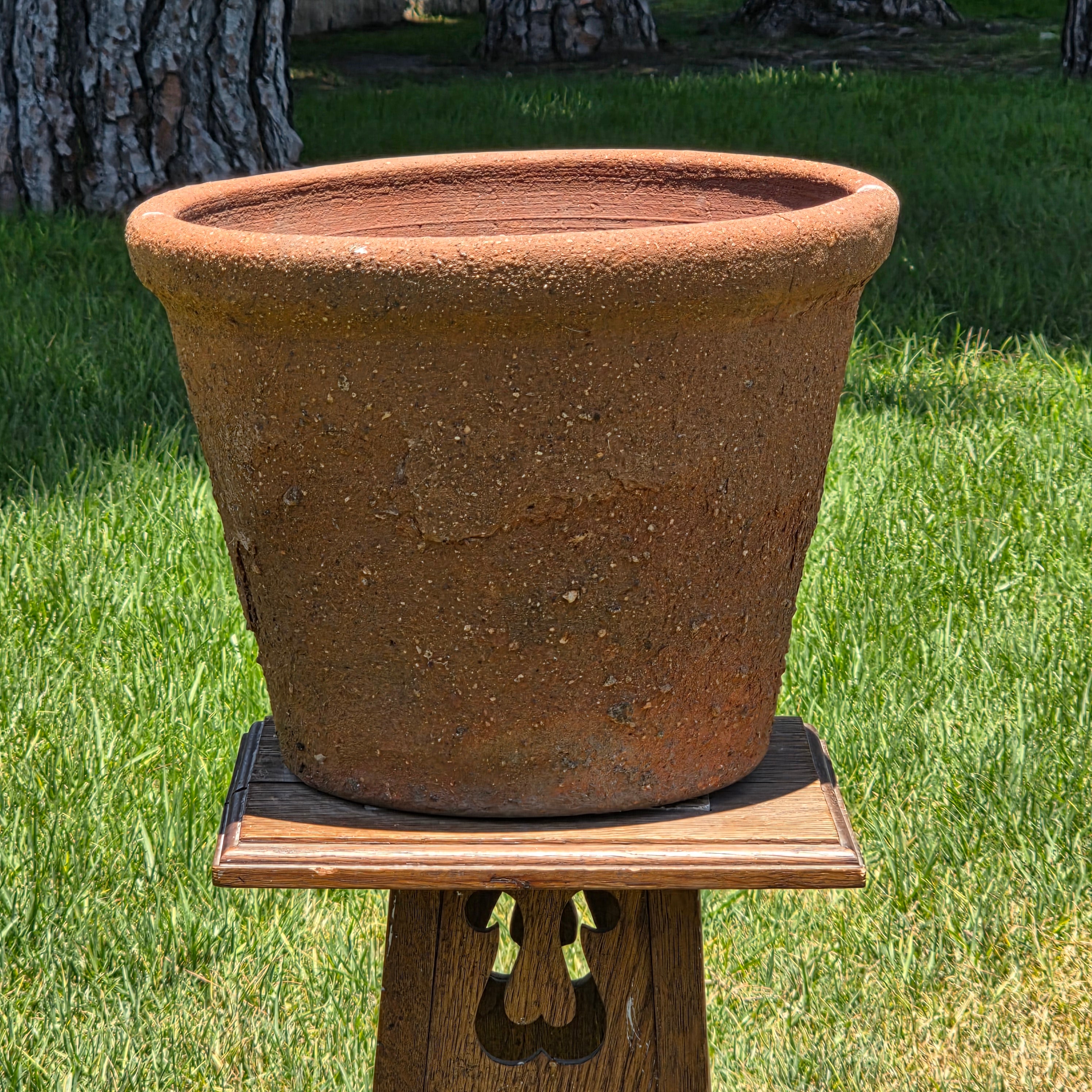 Vintage Terracotta Planter Pot Rustic Clay Garden Tuscan Wabi Sabi Flower 13.5"