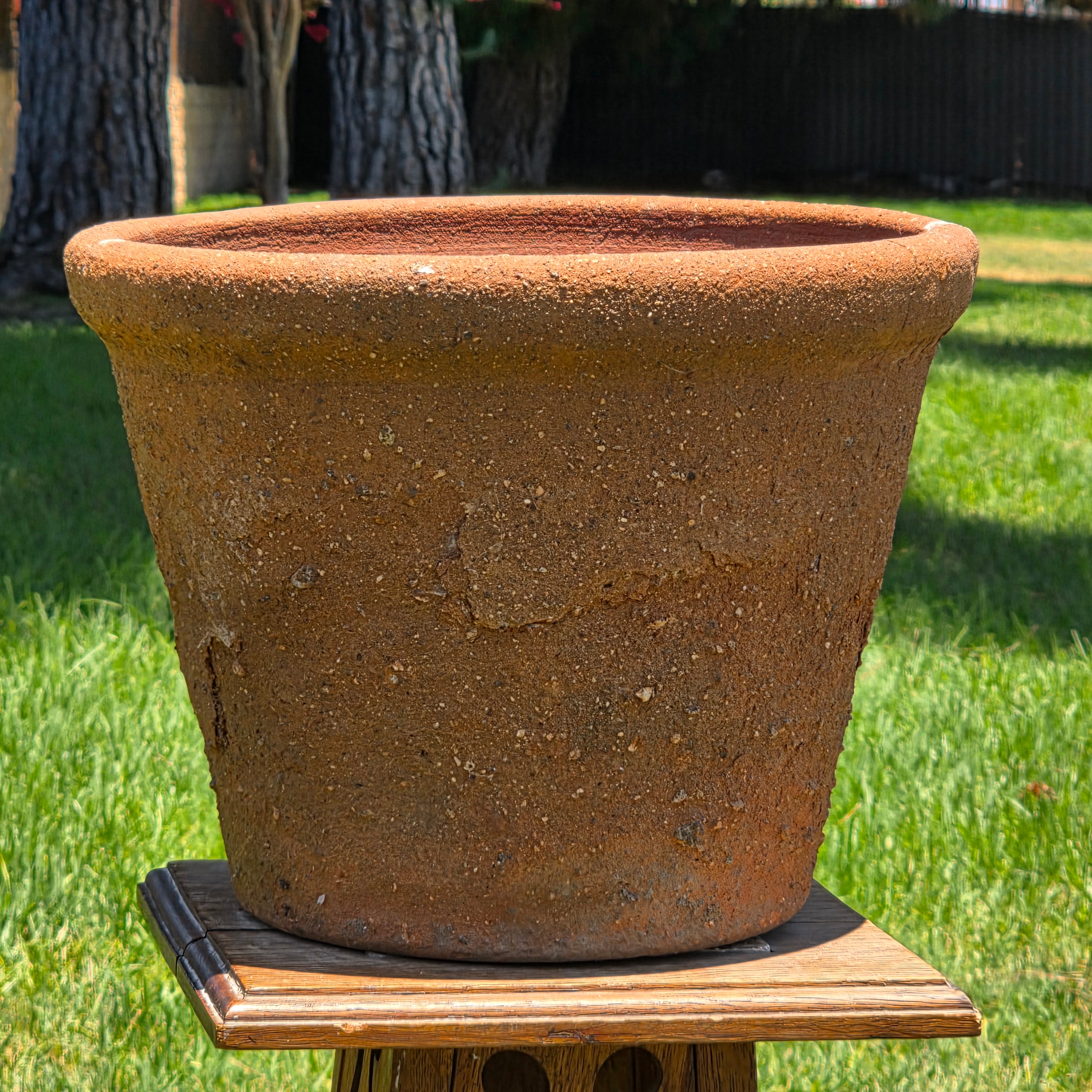 Vintage Terracotta Planter Pot Rustic Clay Garden Tuscan Wabi Sabi Flower 13.5"