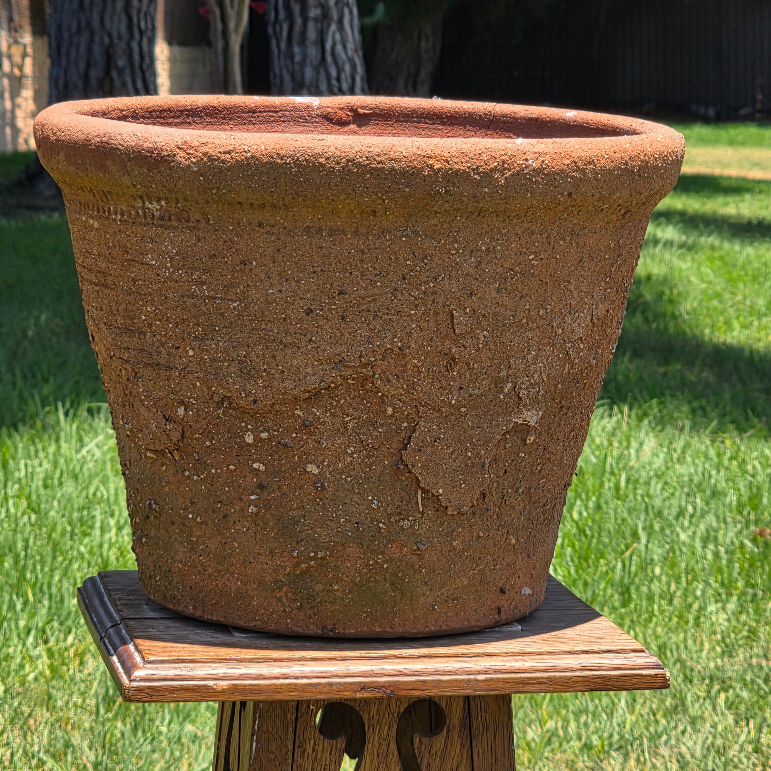 Vintage Terracotta Planter Pot Rustic Clay Garden Tuscan Wabi Sabi Flower 13.5"