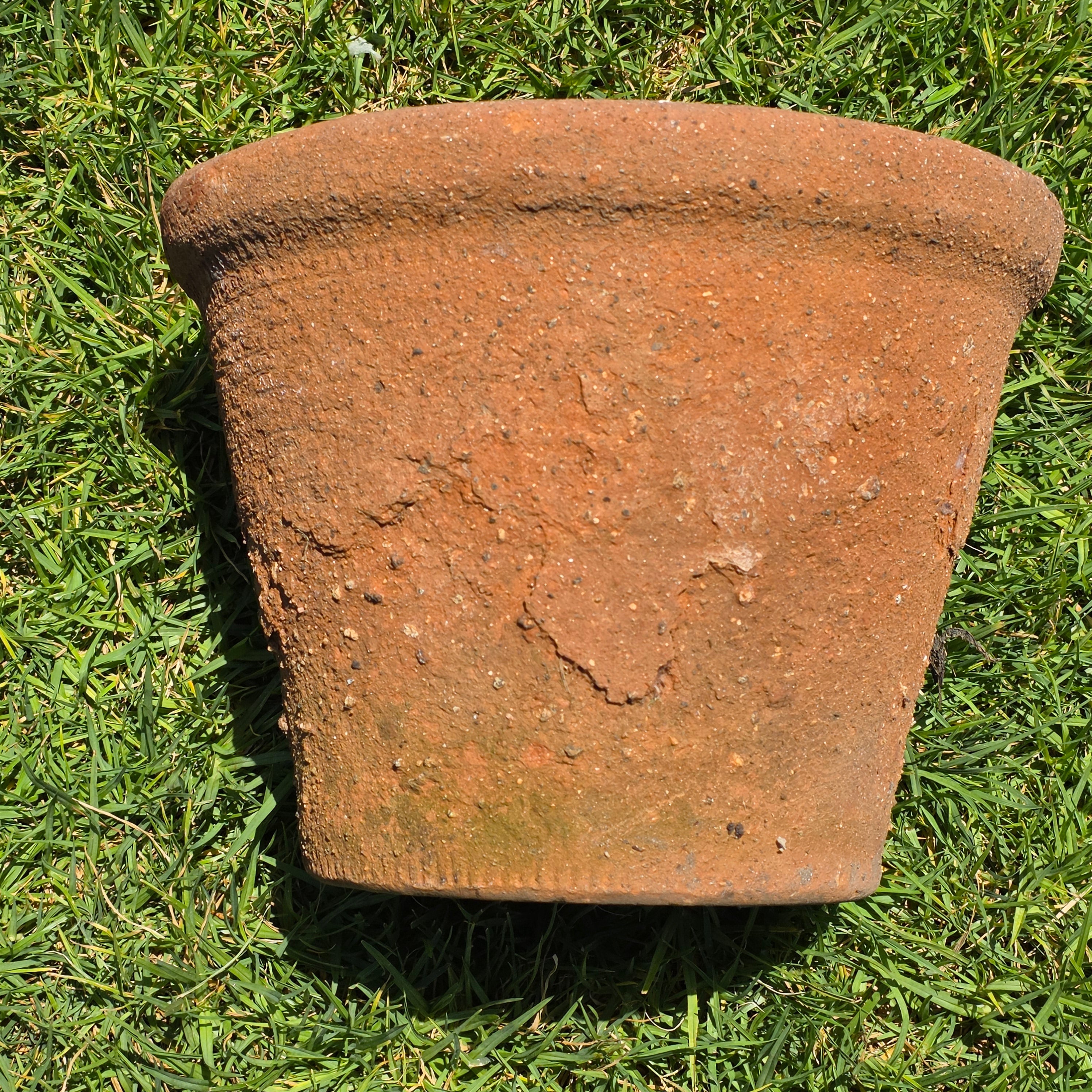 Vintage Terracotta Planter Pot Rustic Clay Garden Tuscan Wabi Sabi Flower 13.5"