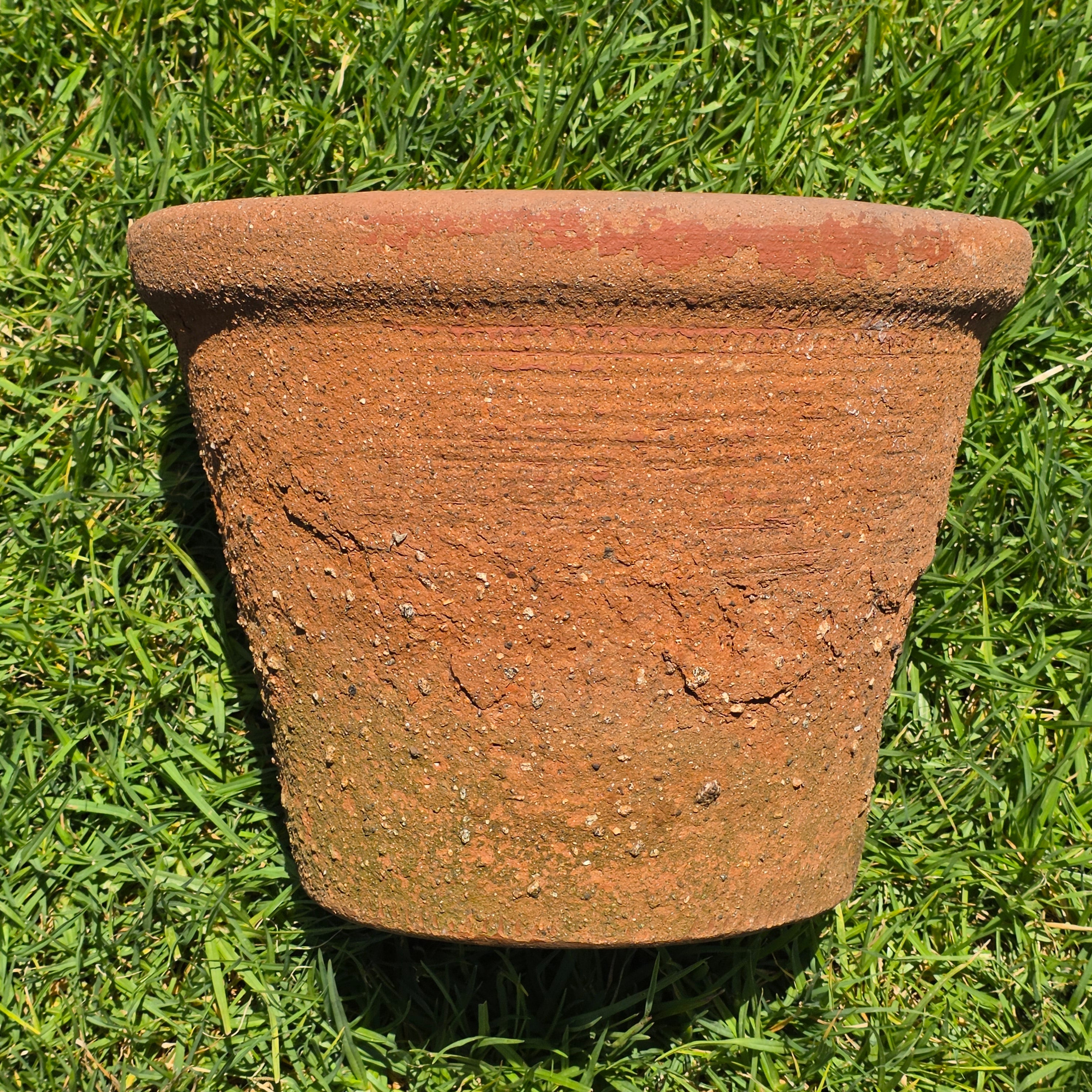Vintage Terracotta Planter Pot Rustic Clay Garden Tuscan Wabi Sabi Flower 13.5"