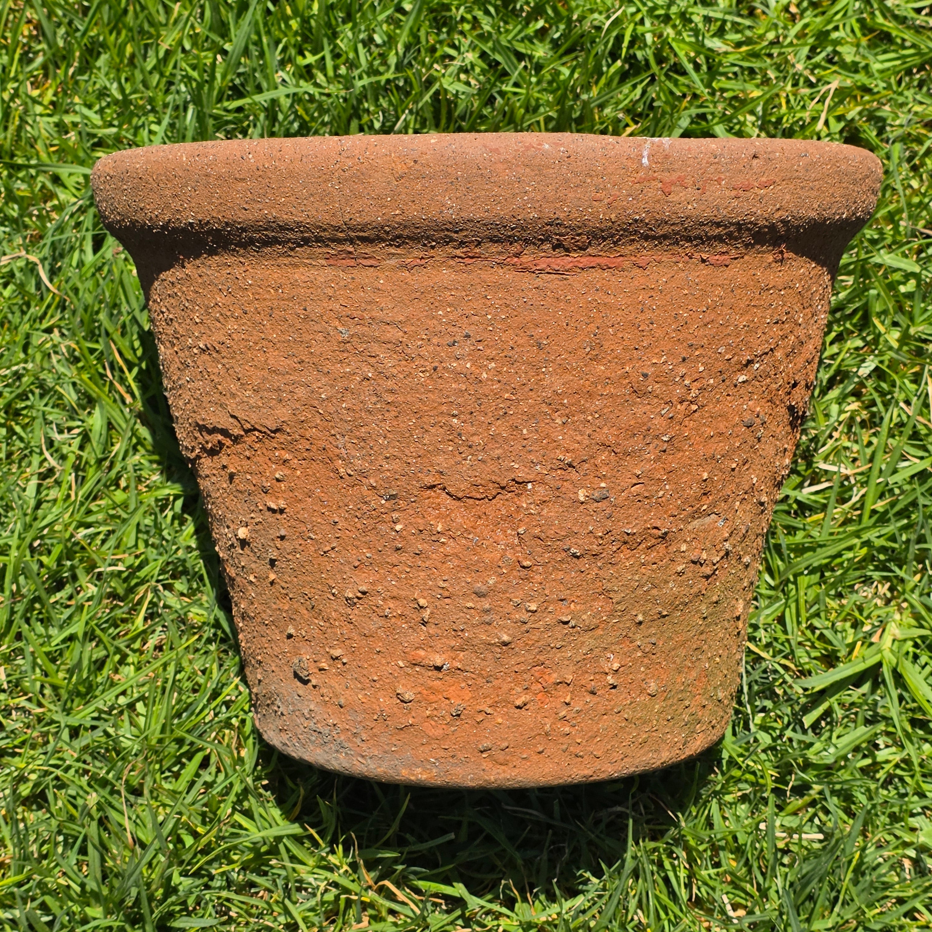 Vintage Terracotta Planter Pot Rustic Clay Garden Tuscan Wabi Sabi Flower 13.5"