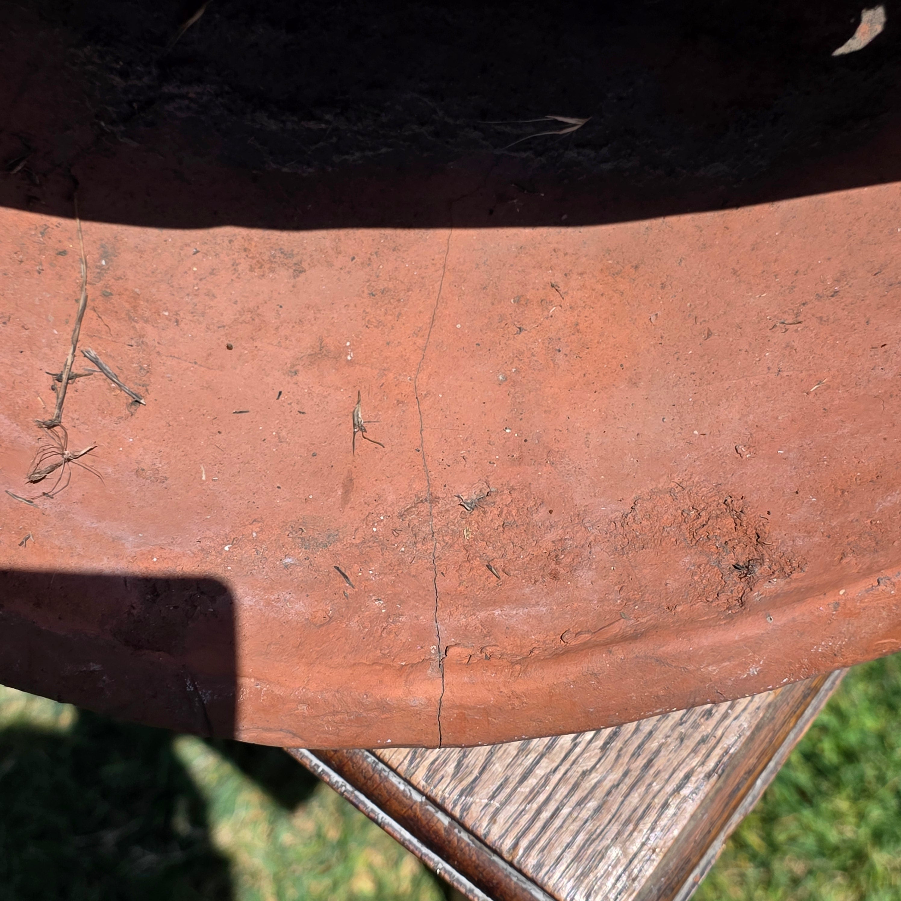 Share Vintage Italian Terracotta Wall Pocket Planter Sconce Hanging Shell Pot 16" (As-Is)