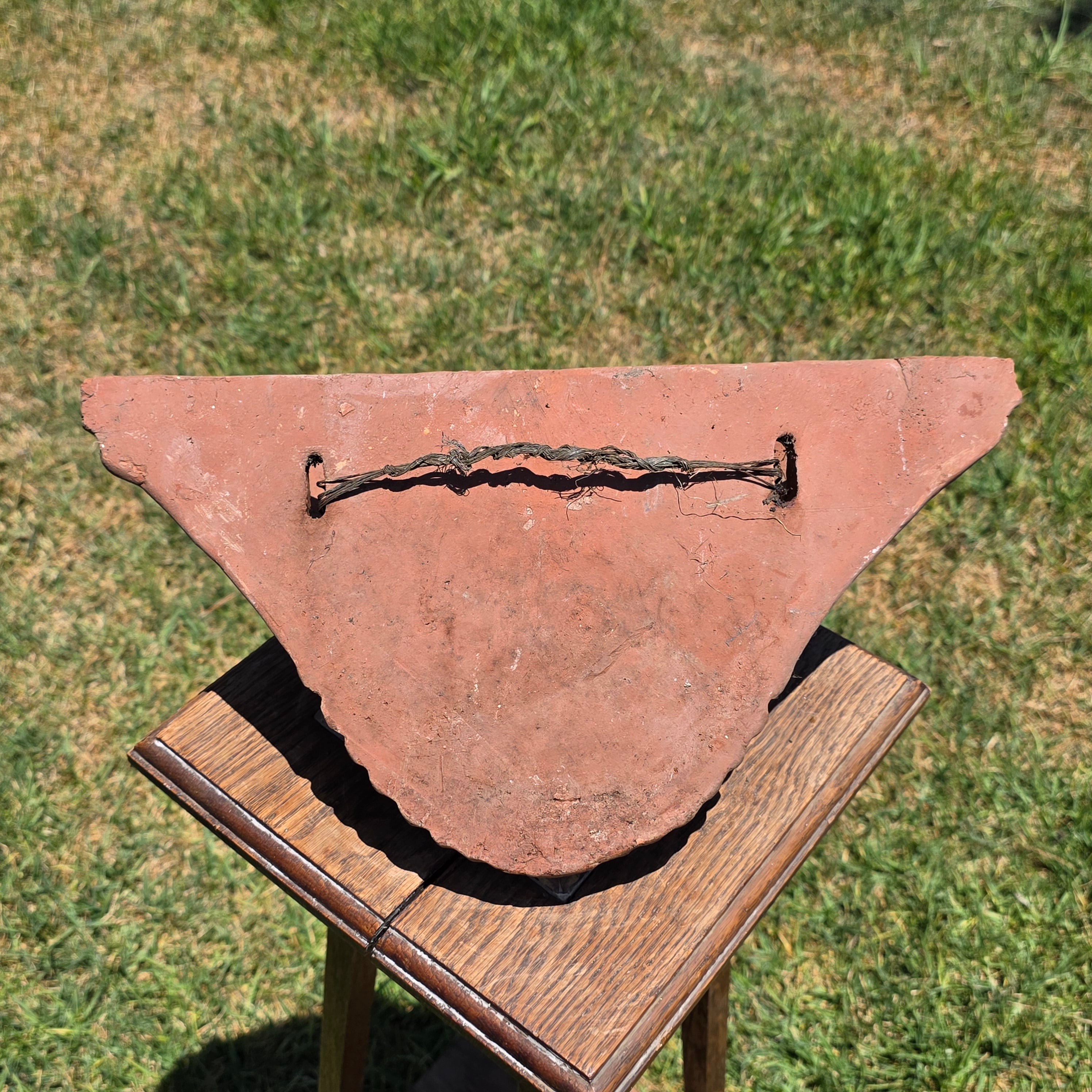 Share Vintage Italian Terracotta Wall Pocket Planter Hanging Clay Pot Ribbed 15"