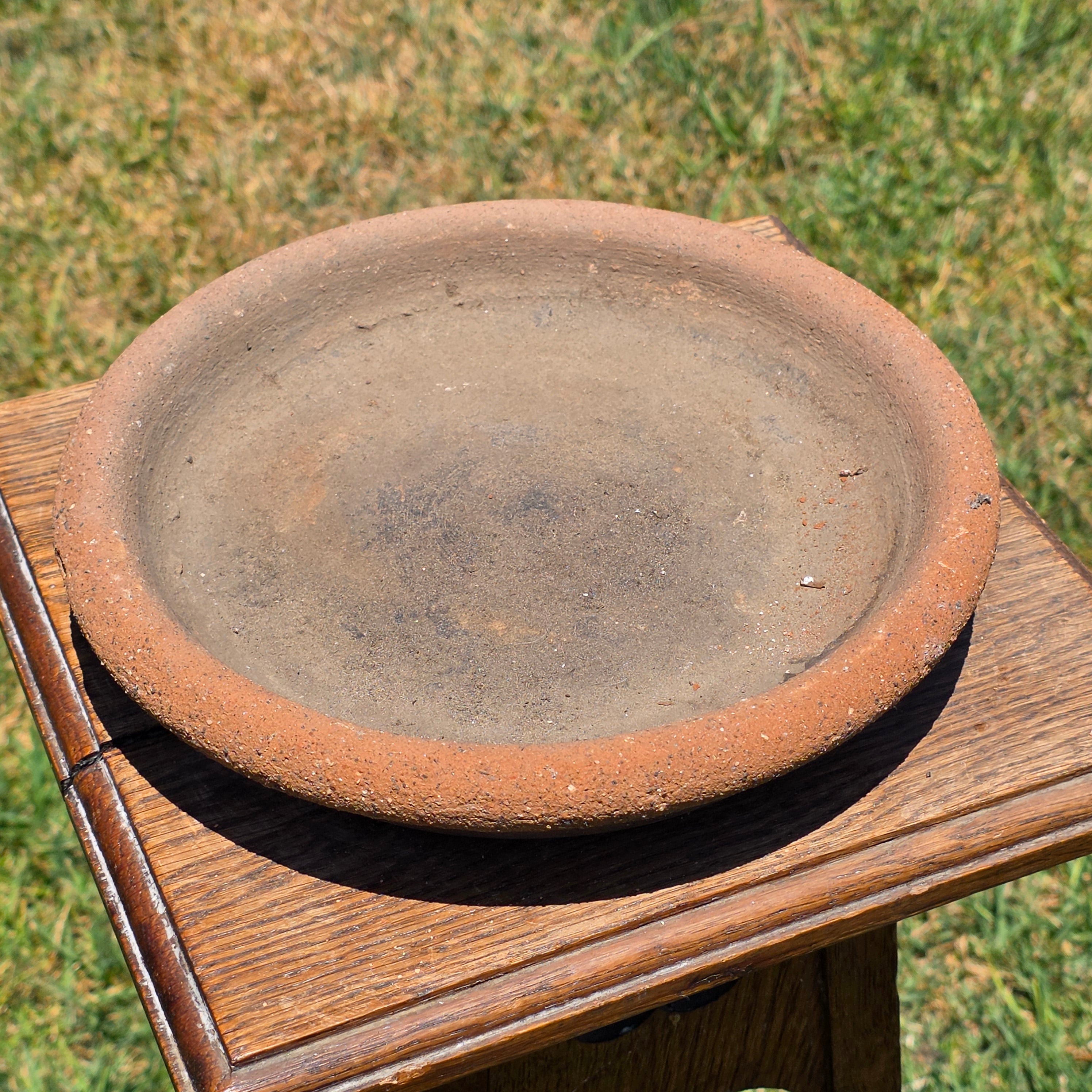 Vintage Mexican Terracotta Planter Pot w/ Saucer Embossed Leaf Southwestern 10"