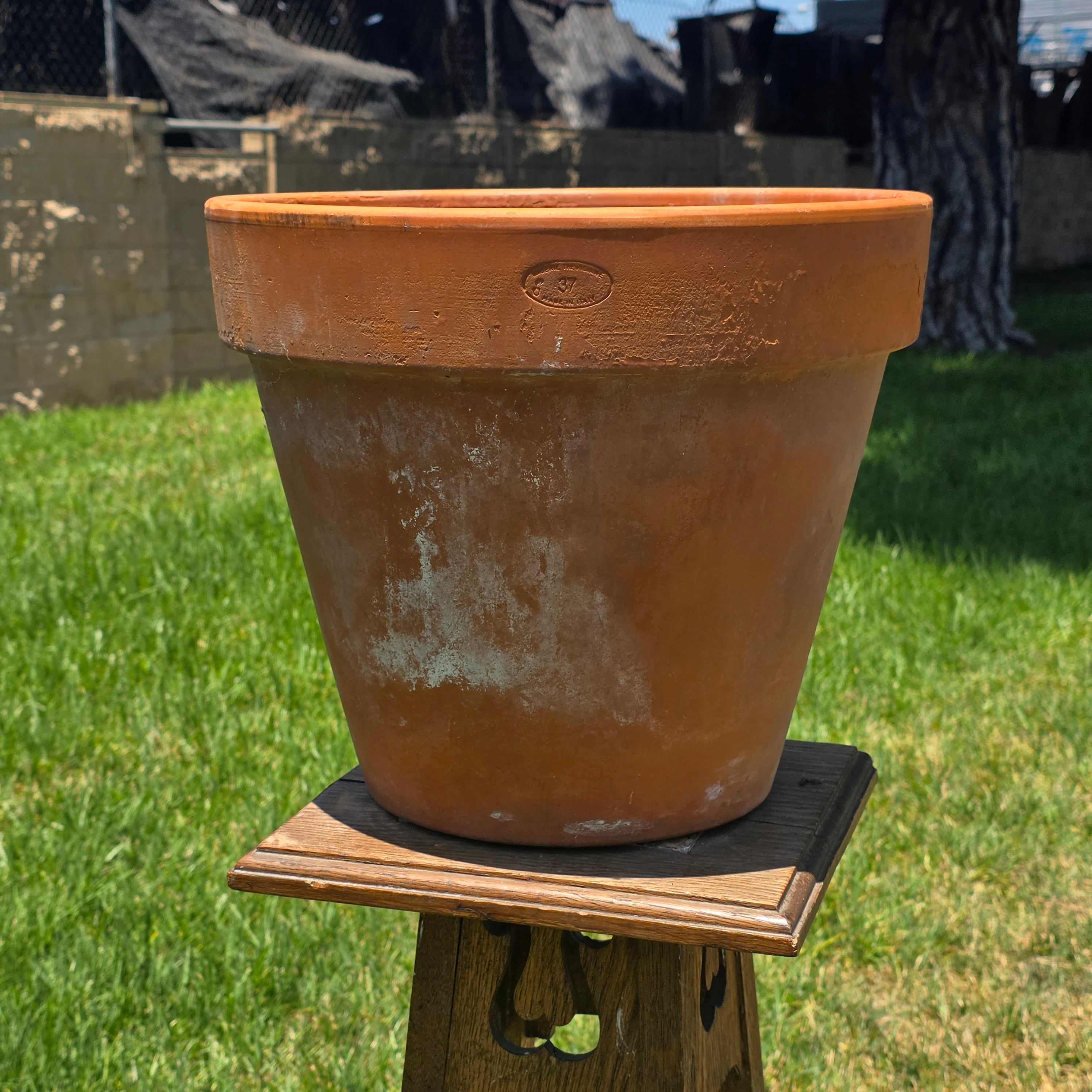 Vintage Italian Vaserie Trevigiane Banded Terracotta Planter Pot 14.5" Garden