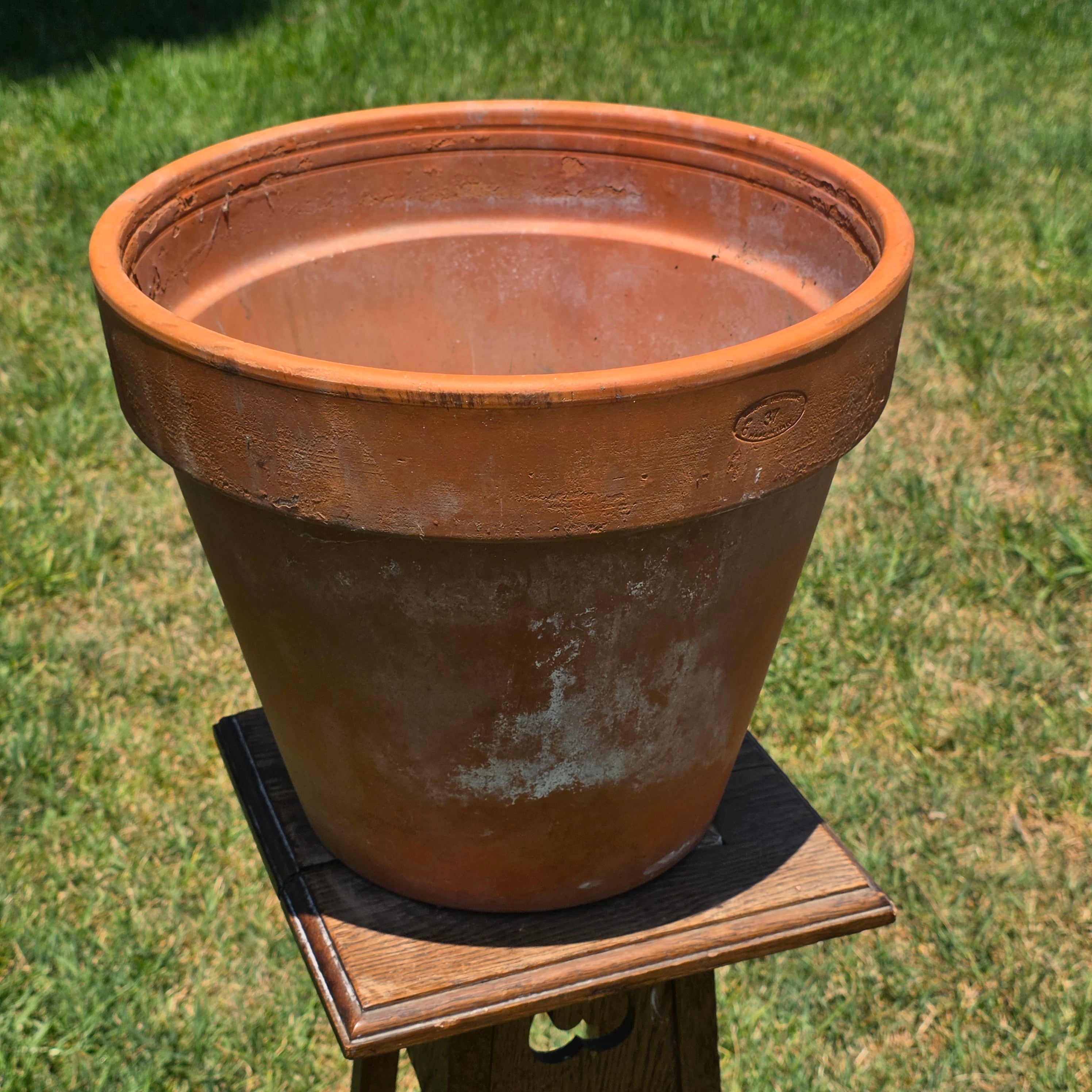 Vintage Italian Vaserie Trevigiane Banded Terracotta Planter Pot 14.5" Garden
