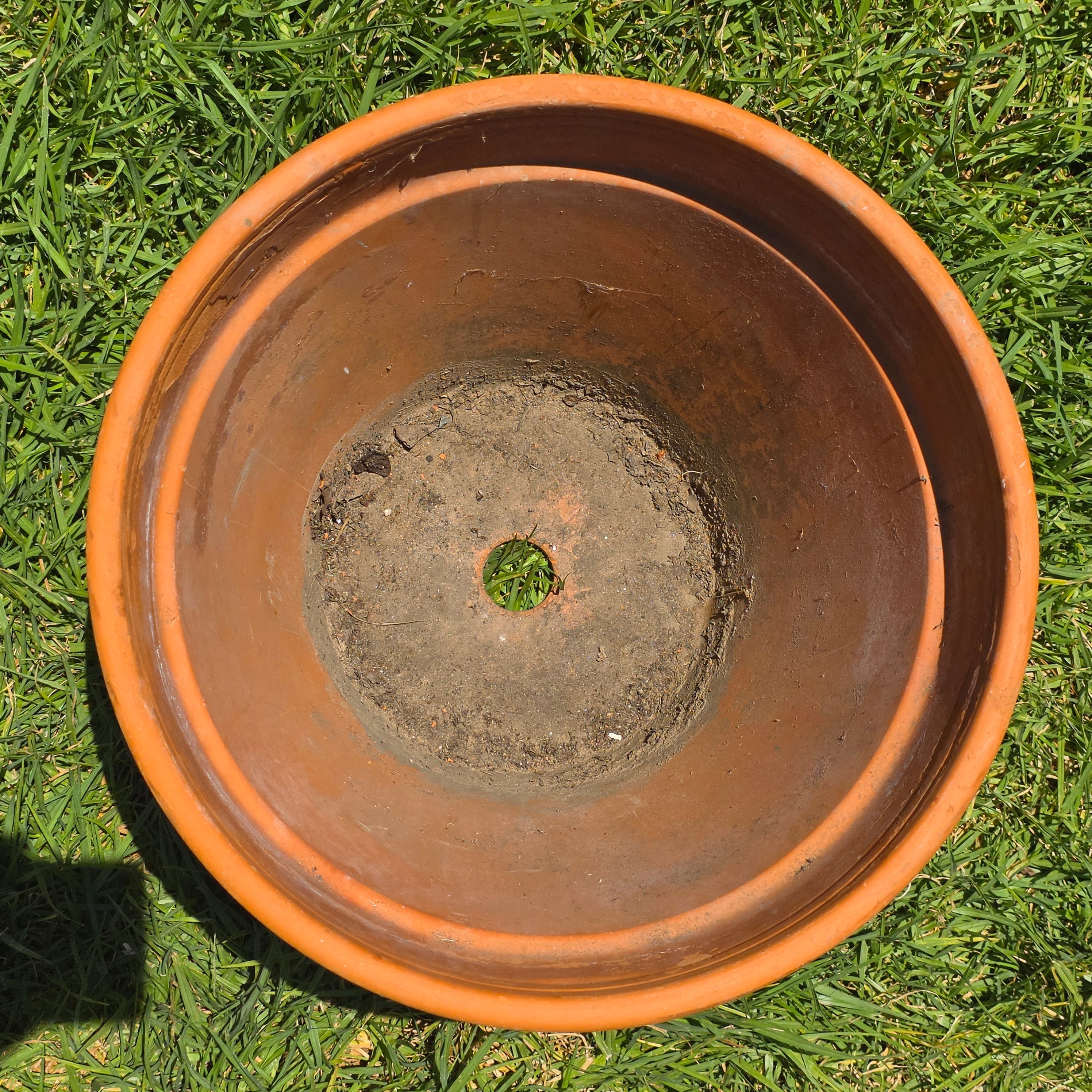 Vintage Italian Vaserie Trevigiane Banded Terracotta Planter Pot 14.5" Garden