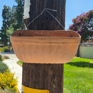 Vintage Italian Terracotta Wall Pocket Planter Hanging Clay Trough Shell 18"