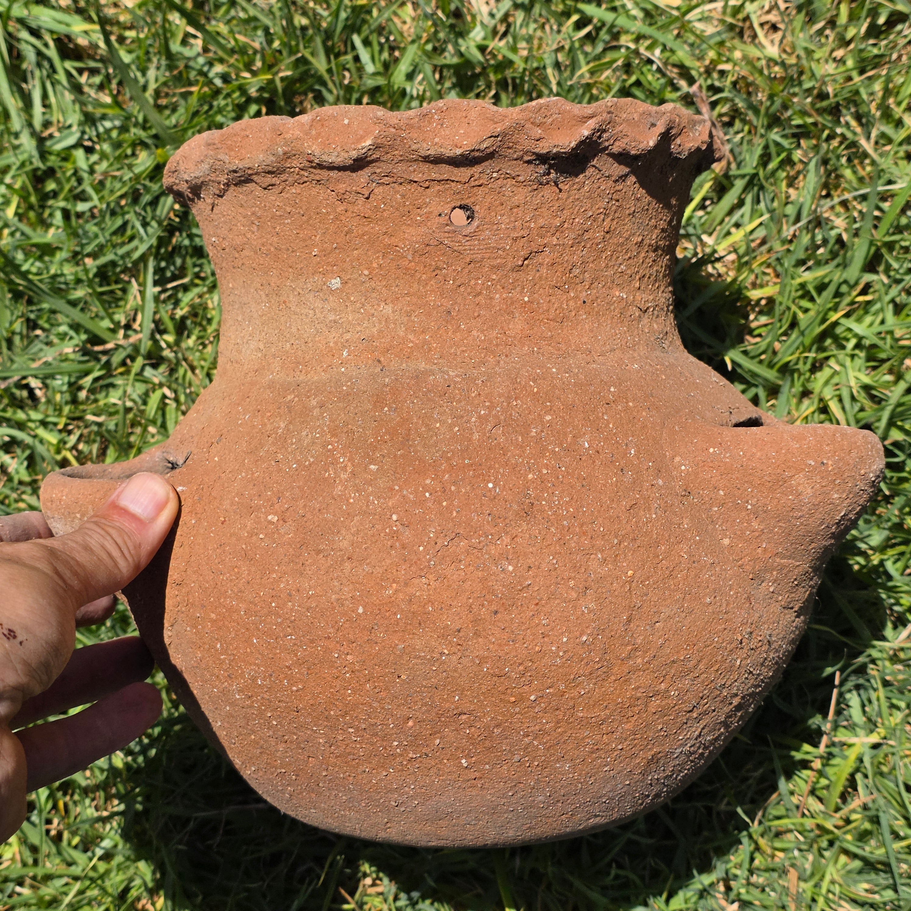 Vintage Terracotta Hanging Strawberry Planter Herb Pot 3 Pocket Rustic Clay