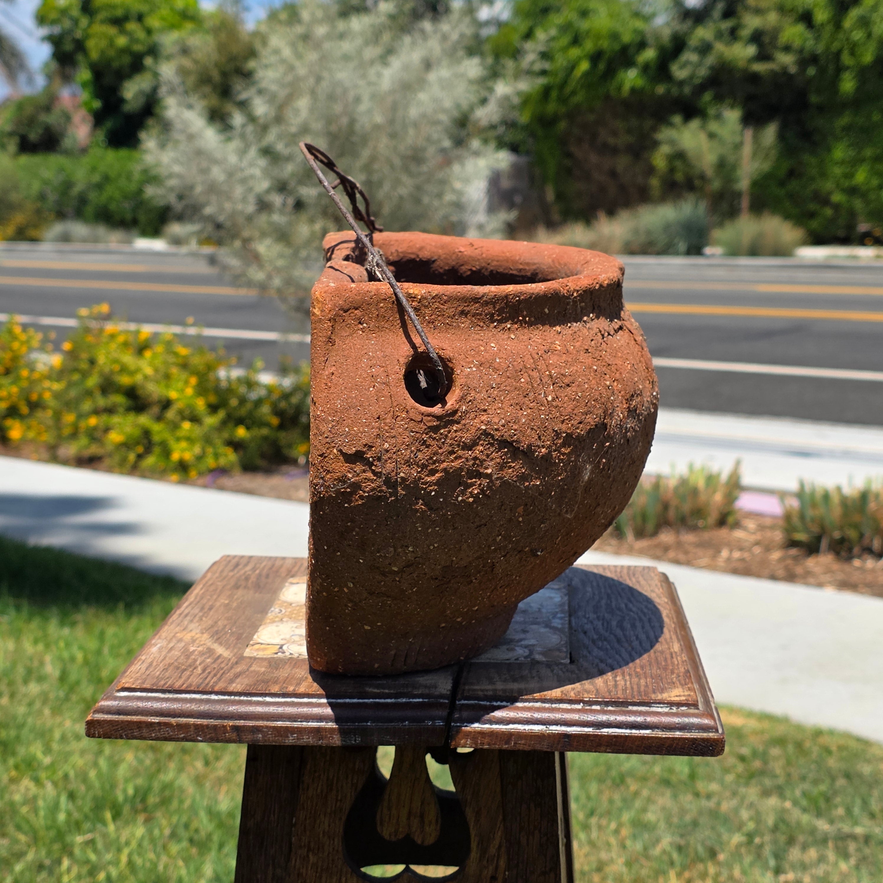 Vintage Terracotta Wall Pocket Planter Hanging Clay Pot Rustic Mexican Style 12"
