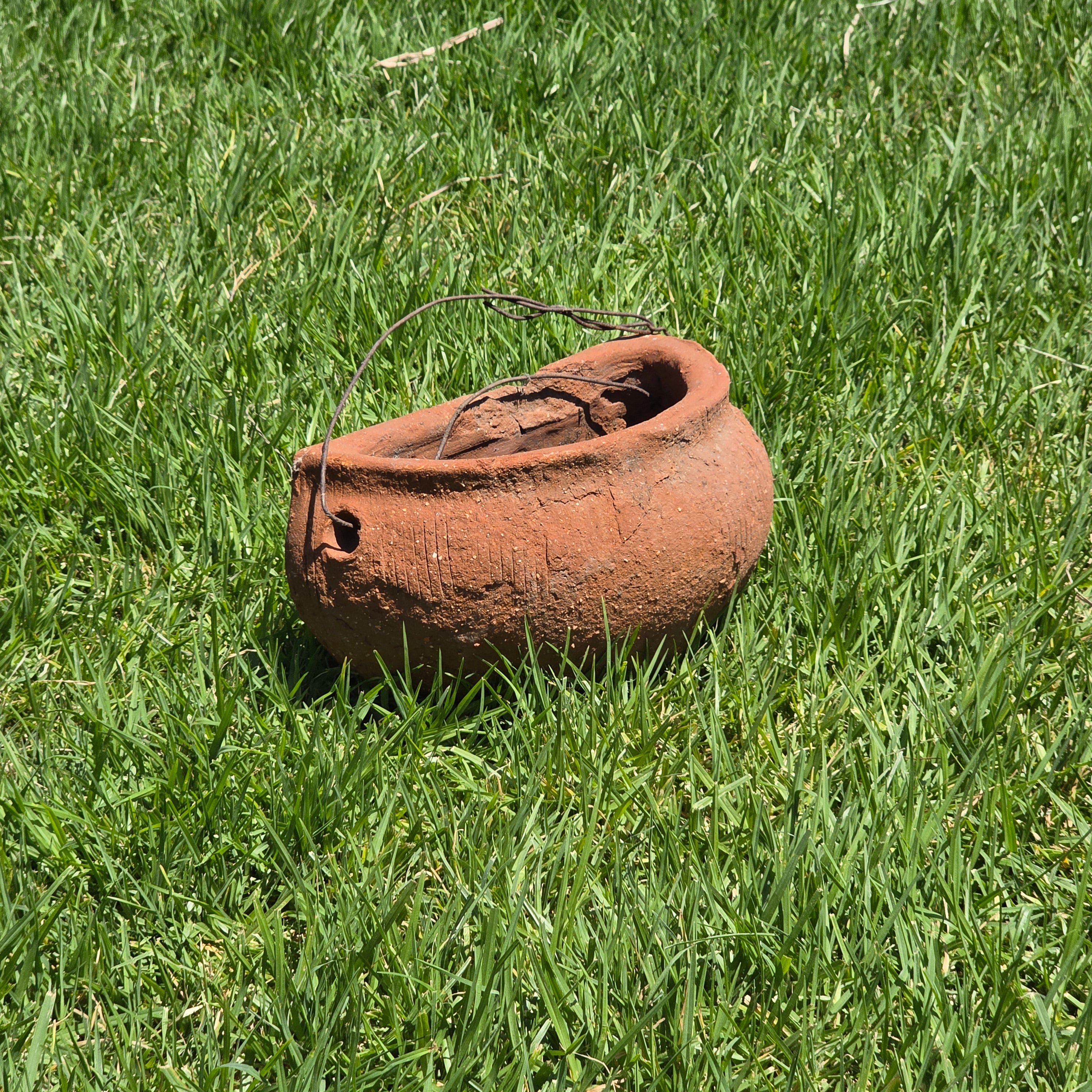 Vintage Terracotta Wall Pocket Planter Hanging Clay Pot Rustic Mexican Style 12"
