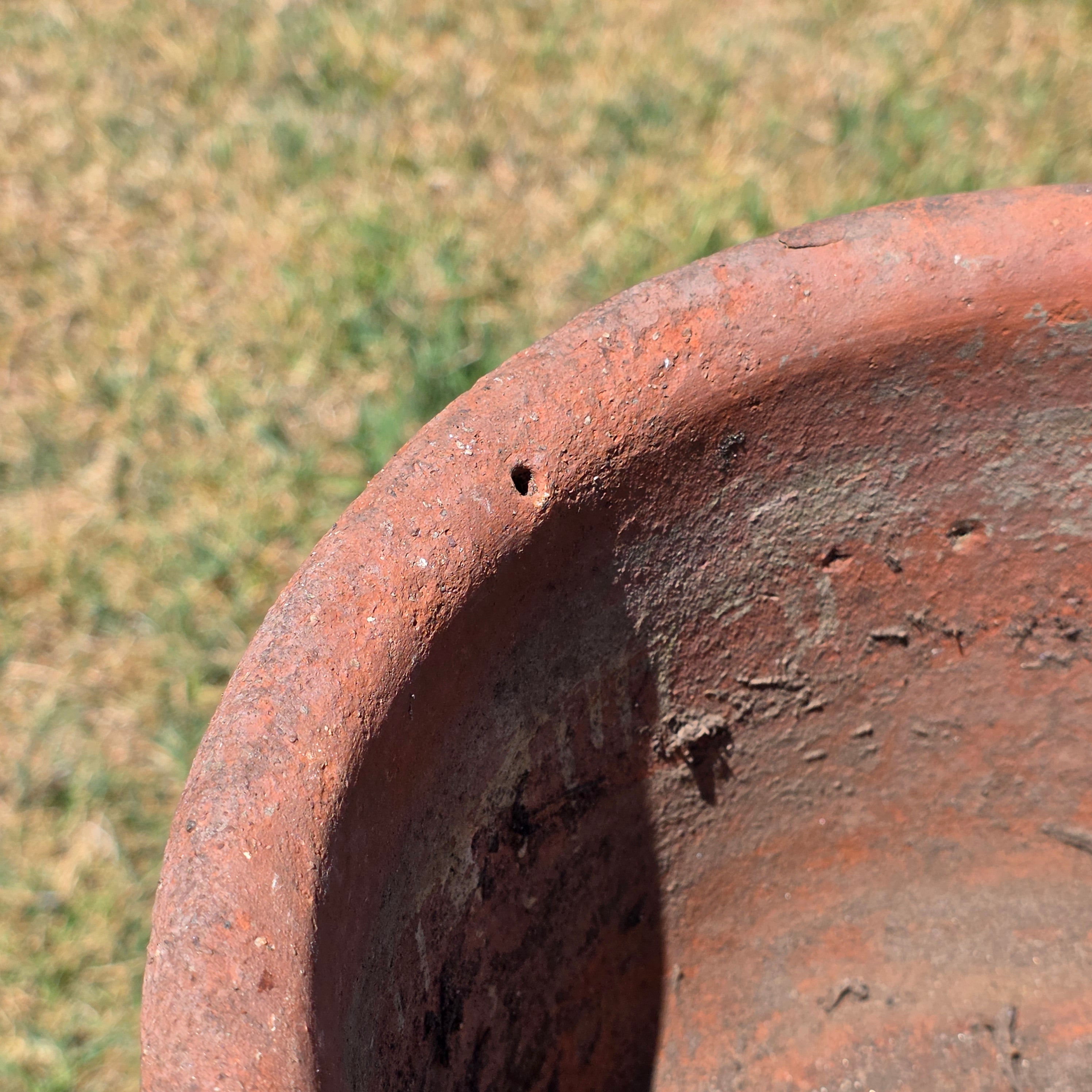 Vintage Terracotta Planter Pot Hanging Rustic Clay Flower Vessel Garden Urn 11" (Damage)