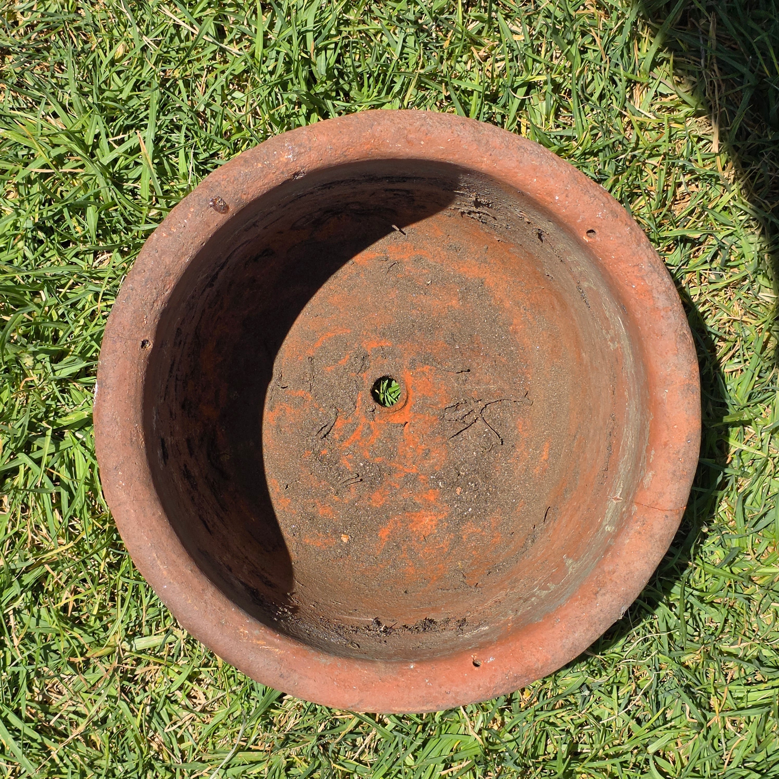Vintage Terracotta Planter Pot Hanging Rustic Clay Flower Vessel Garden Urn 11" (Damage)