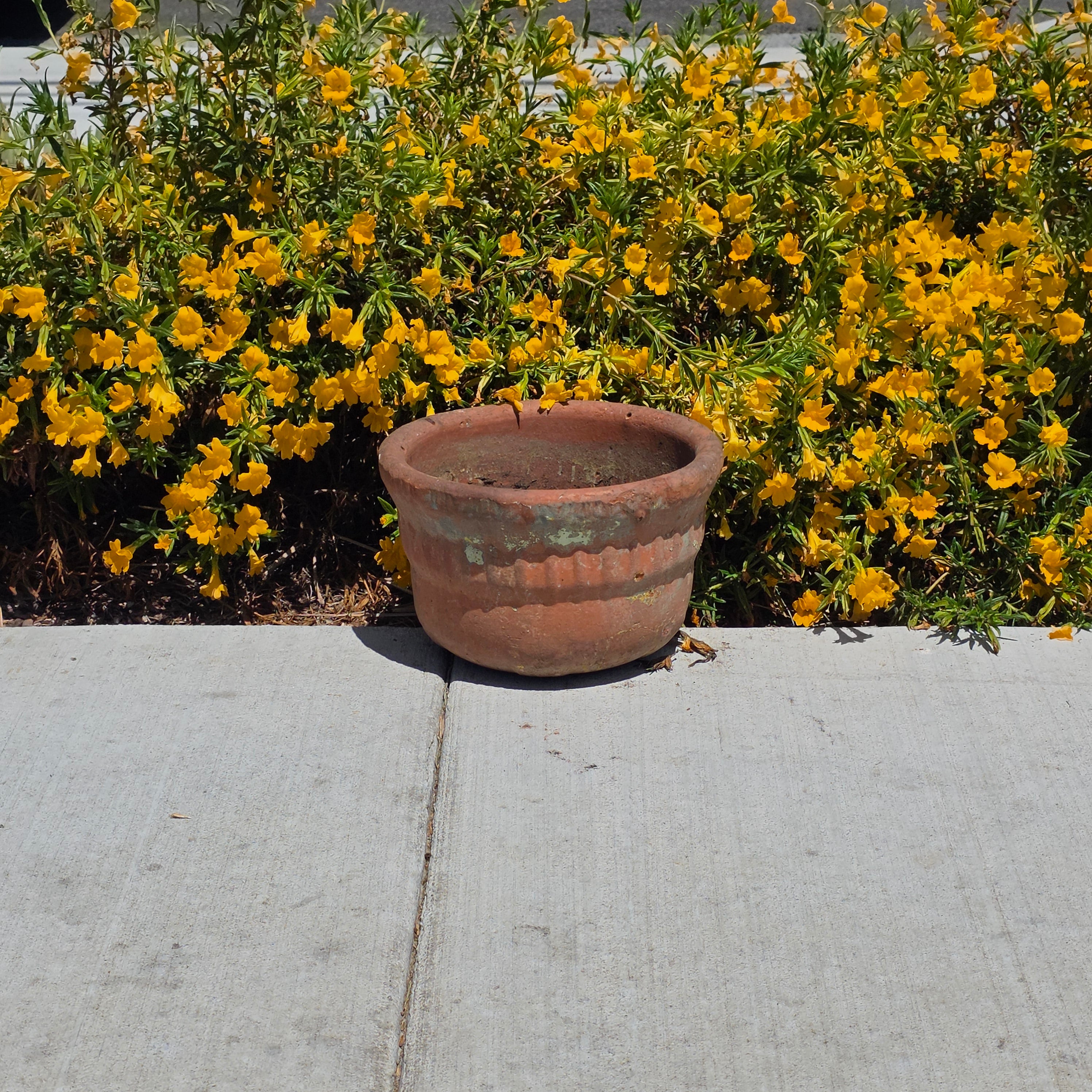 Vintage Terracotta Planter Pot Hanging Rustic Clay Flower Vessel Garden Urn 11" (Damage)